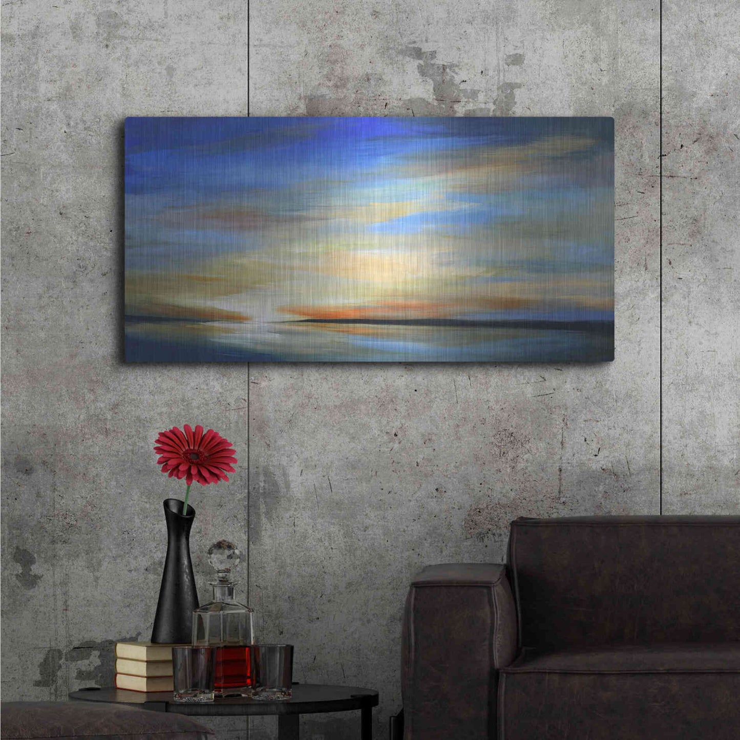 Luxe Metal Art 'April Sky II' by Sheila Finch Metal Wall Art,48x24