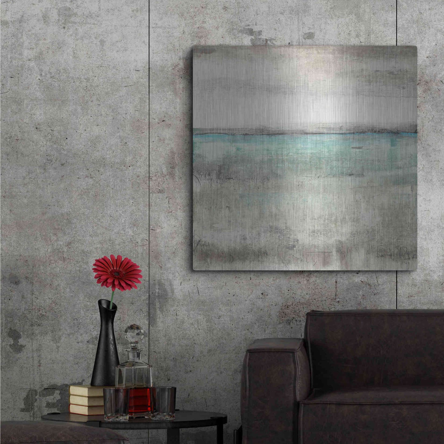 Luxe Metal Art 'Aqua Horizon II' by Tim O'Toole Metal Wall Art,36x36