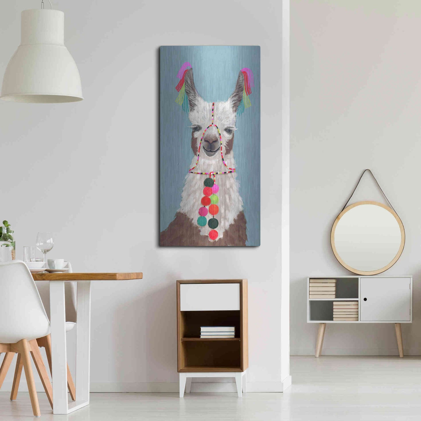 Luxe Metal Art 'Adorned Llama I' by Victoria Borges Metal Wall Art,24x48