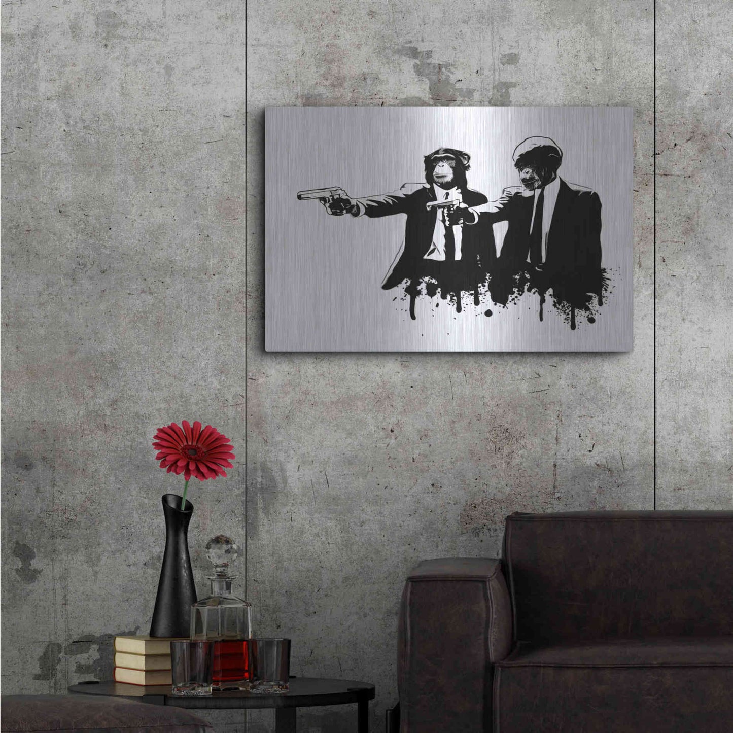 Luxe Metal Art 'Divine Monkey Intervention' by Nicklas Gustafsson, Metal Wall Art,36x24