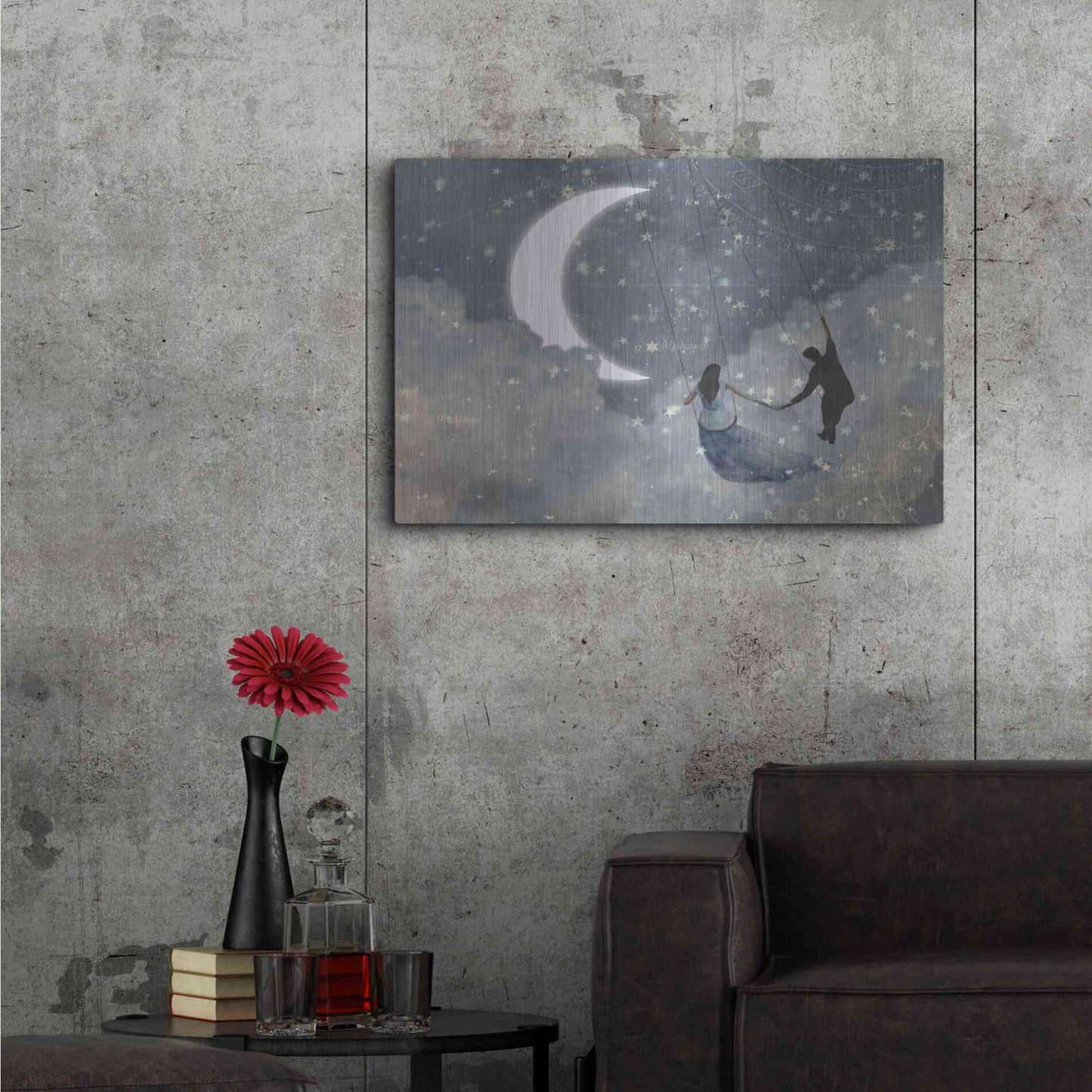 Luxe Metal Art 'Celestial Love I' by Victoria Borges Metal Wall Art,36x24