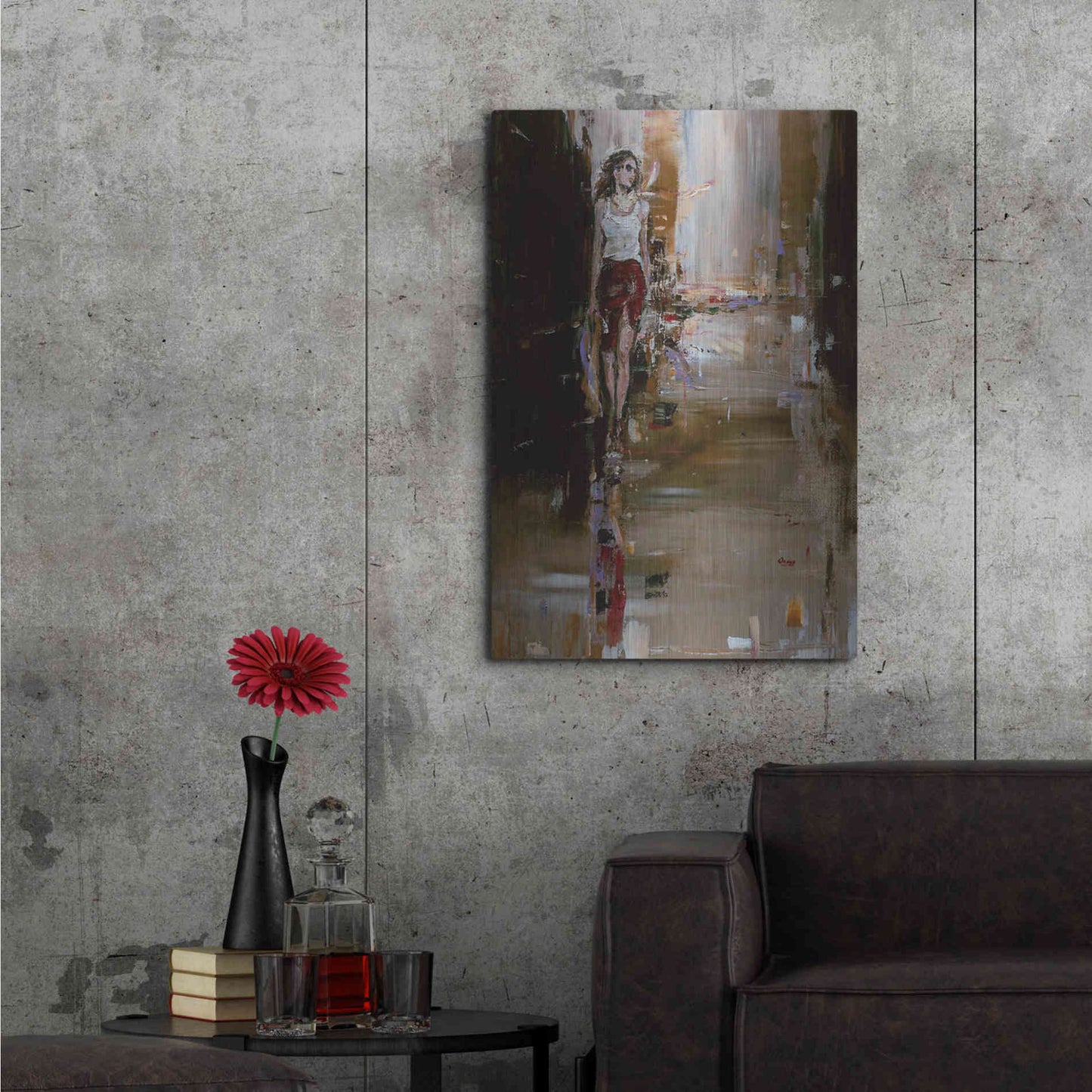 Luxe Metal Art 'Down Town' by Oscar Alvarez Pardo, Metal Wall Art,24x36