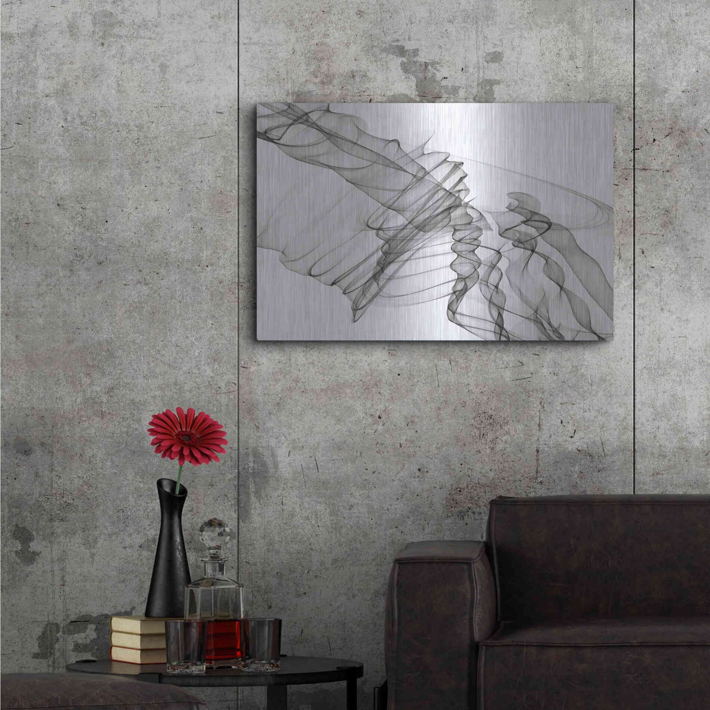 Luxe Metal Art 'Abstract Black and White 19-22-36' by Irena Orlov, Metal Wall Art,36x24