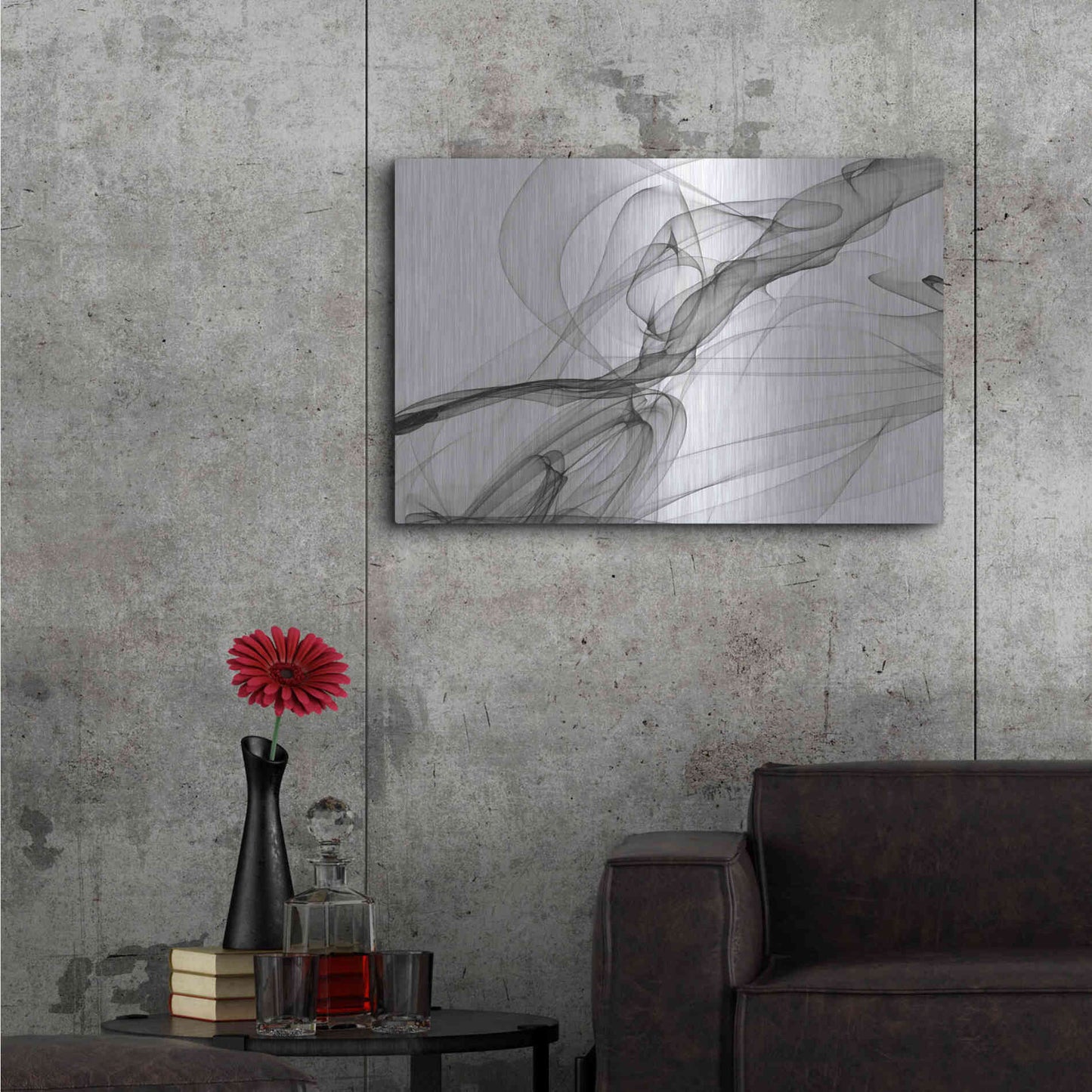 Luxe Metal Art 'Abstract Black and White 18-21' by Irena Orlov, Metal Wall Art,36x24
