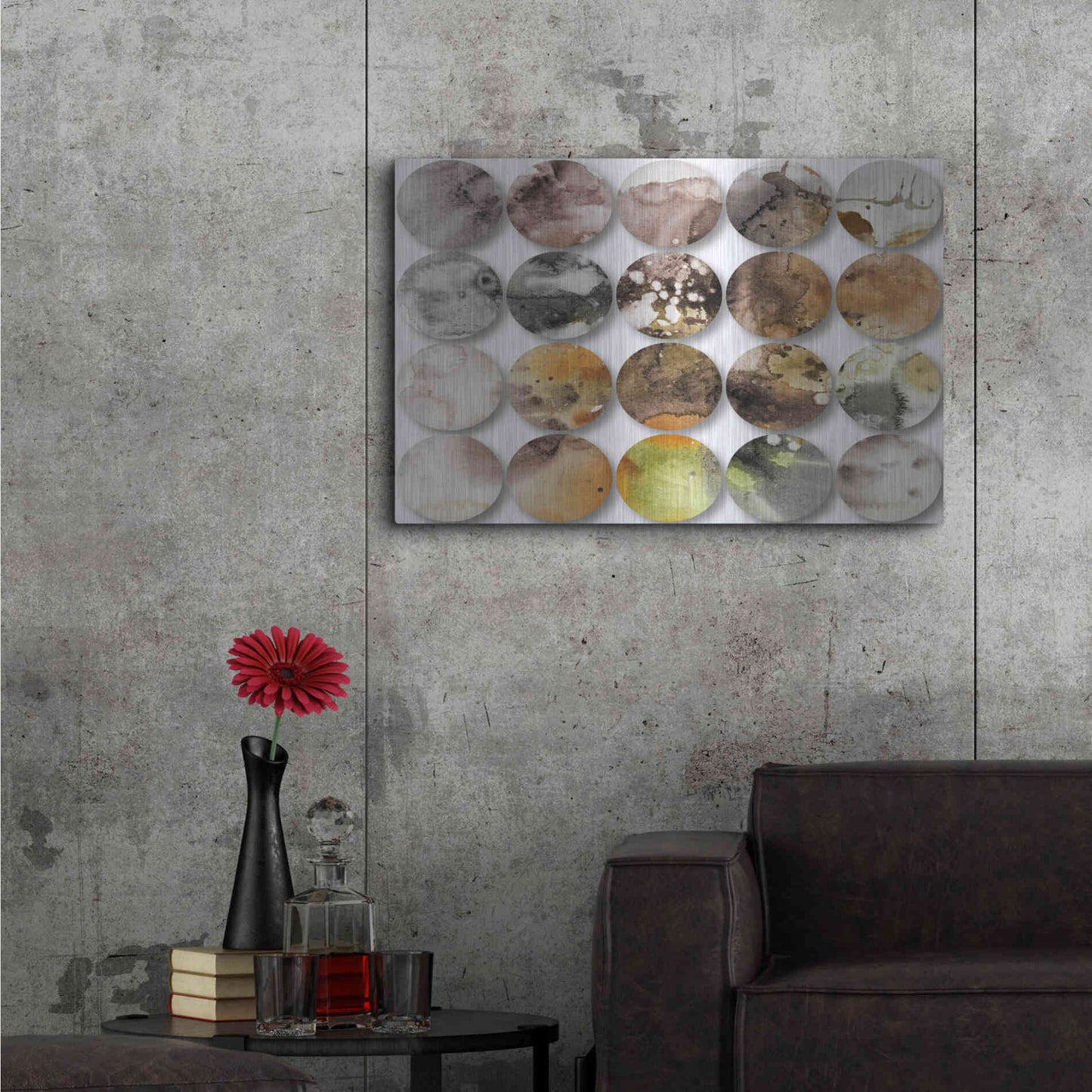 Luxe Metal Art 'Watercolor Colorful Circles 3' by Irena Orlov, Metal Wall Art,36x24
