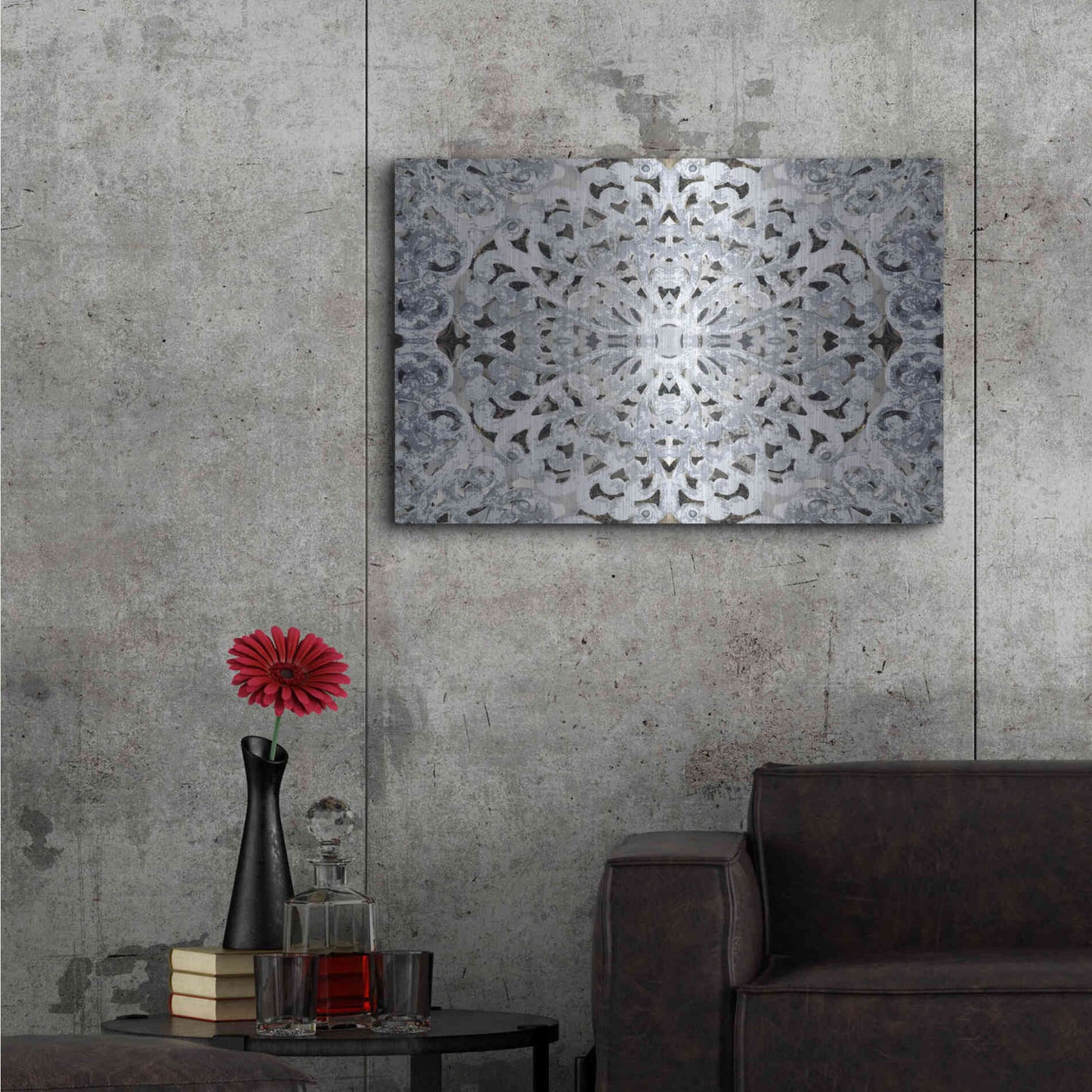 Luxe Metal Art 'Elegant Pattern 3' by Irena Orlov, Metal Wall Art,36x24