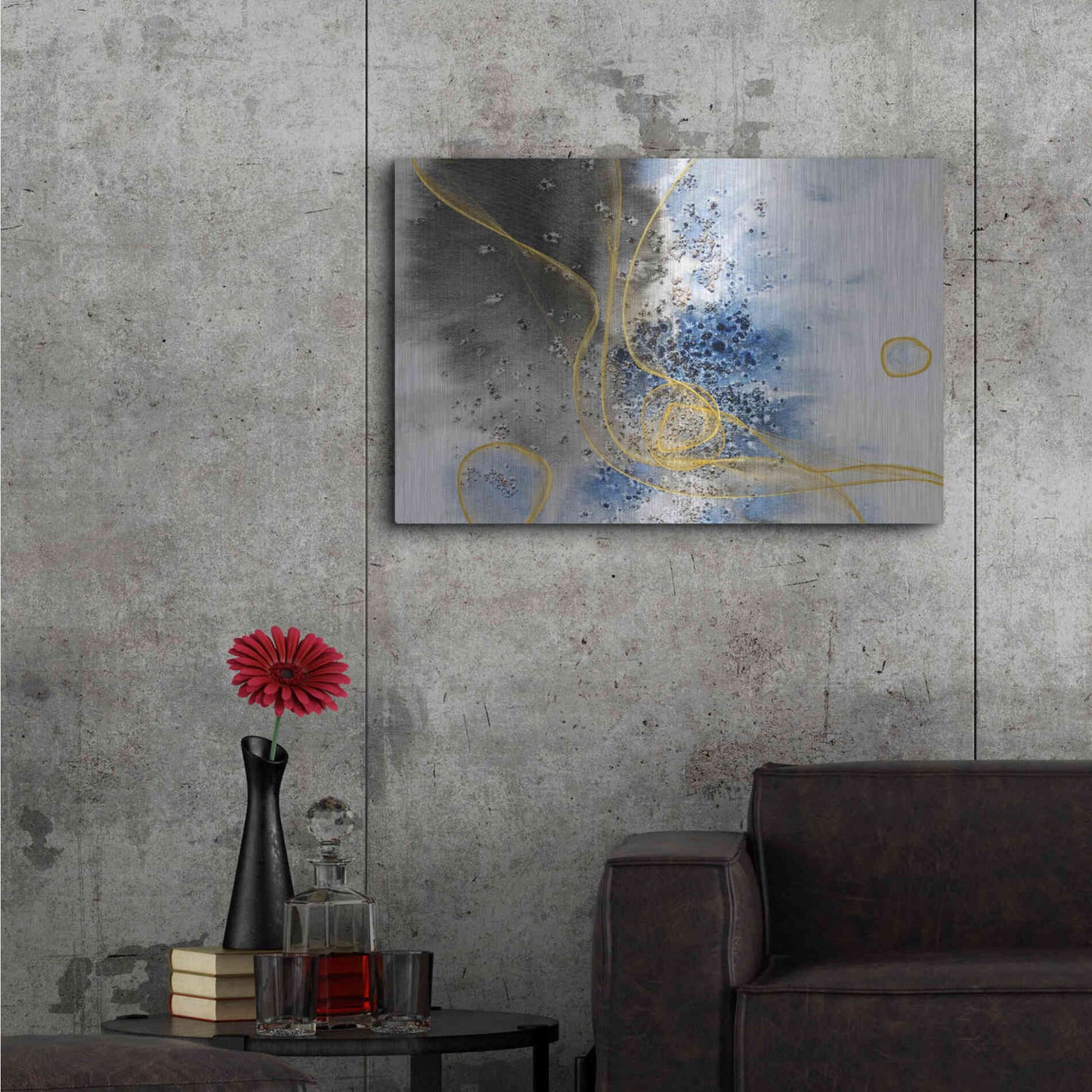 Luxe Metal Art 'Coastal Watercolor Abstract' by Irena Orlov, Metal Wall Art,36x24