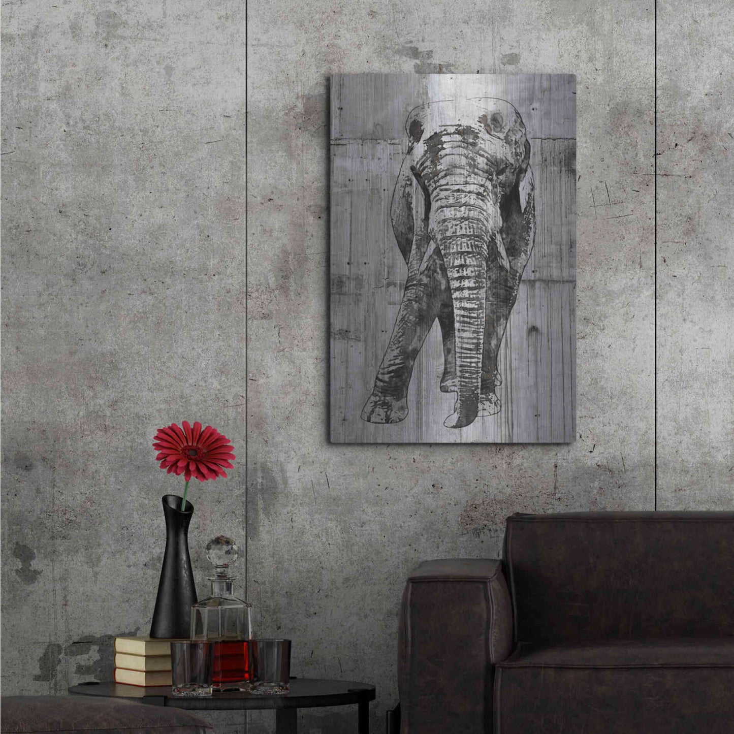 Luxe Metal Art 'ELEPHANT Portrait' by Irena Orlov, Metal Wall Art,24x36