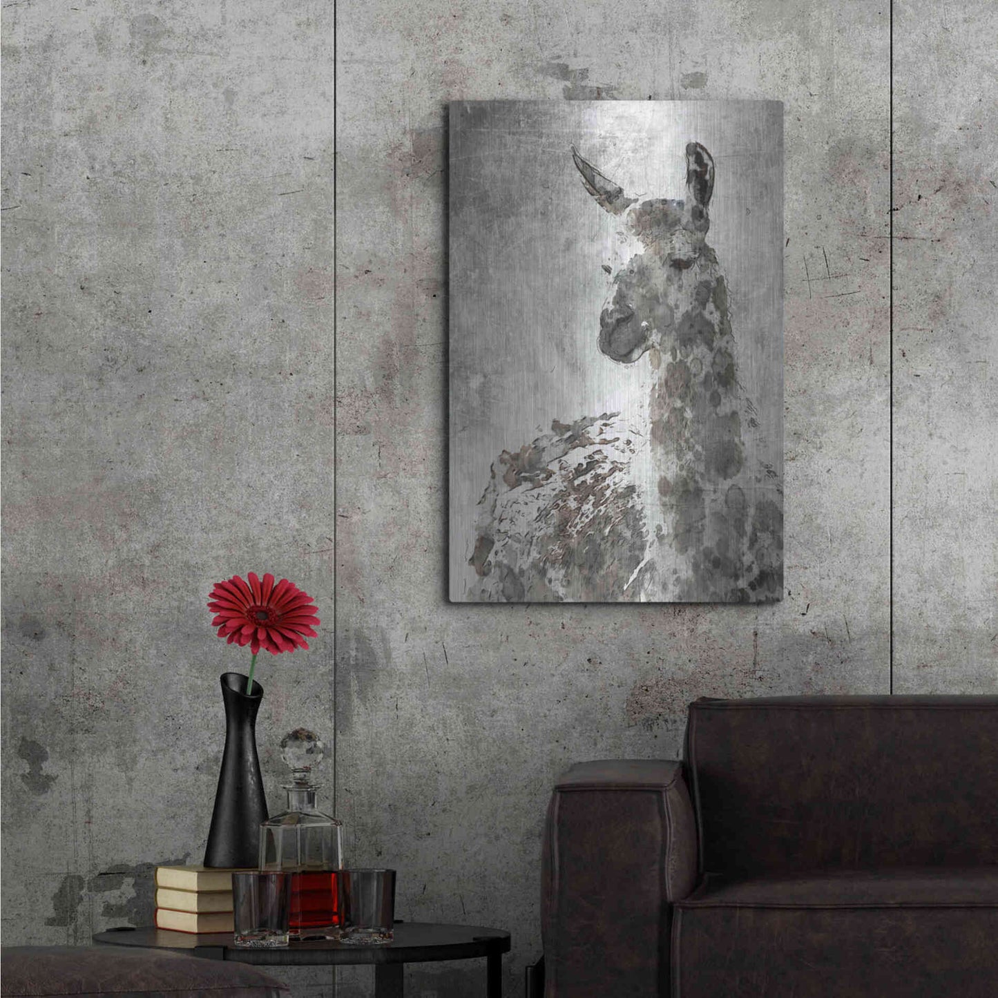 Luxe Metal Art 'Llama' by Irena Orlov, Metal Wall Art,24x36