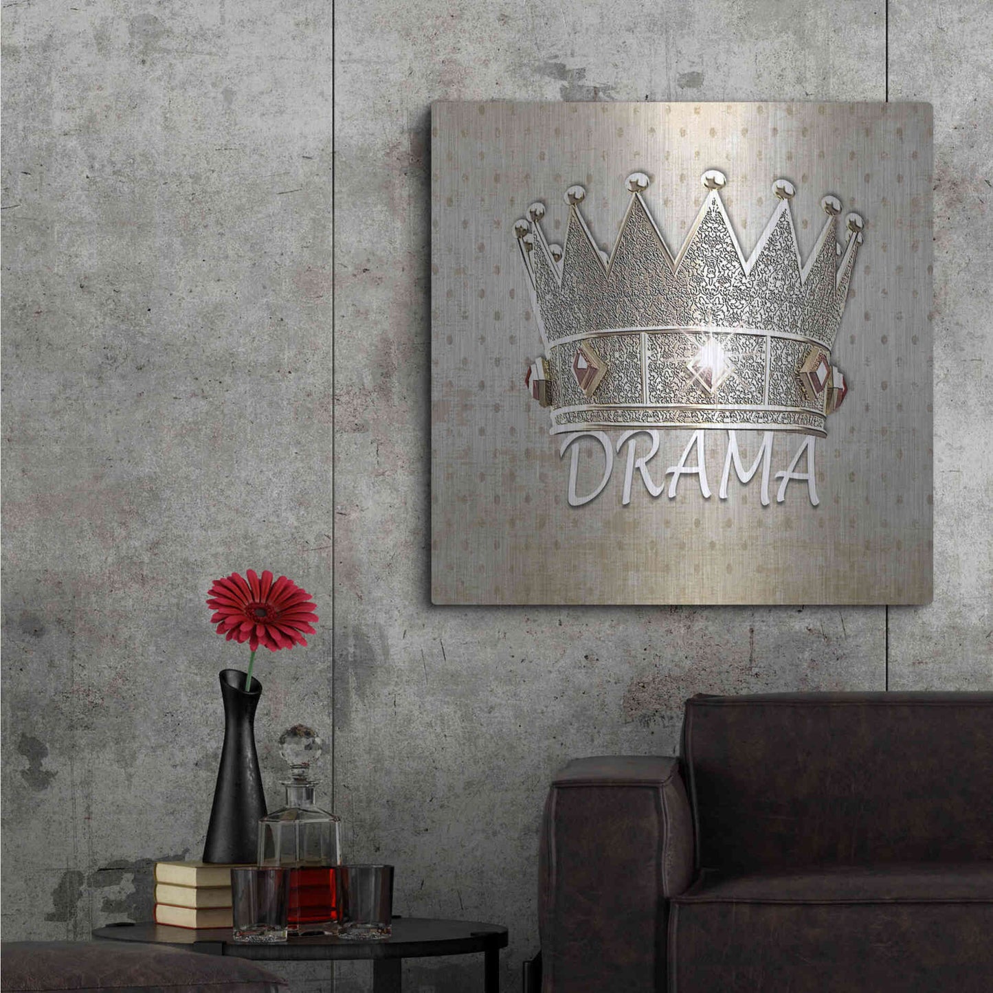 Luxe Metal Art 'Drama Queen' by Karen Smith, Metal Wall Art,36x36