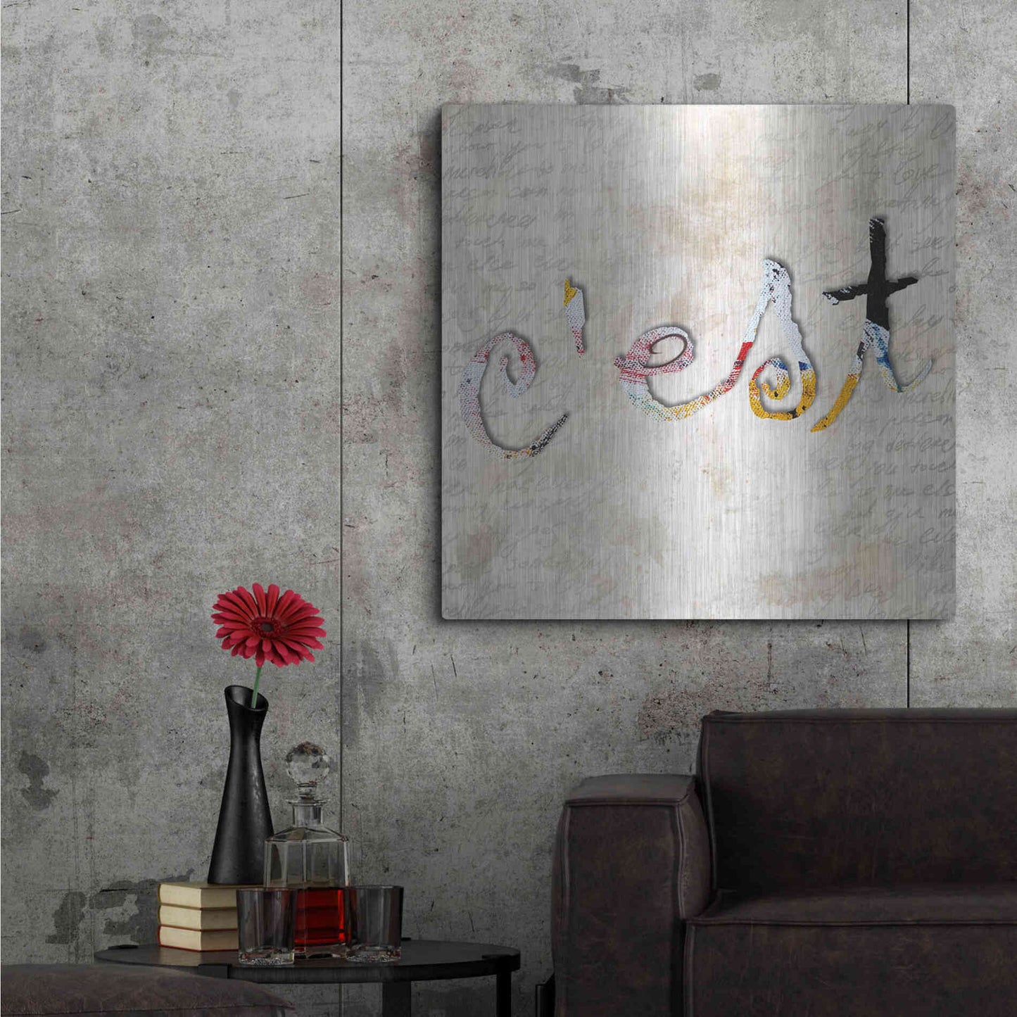 Luxe Metal Art 'C'est' by Karen Smith, Metal Wall Art,36x36