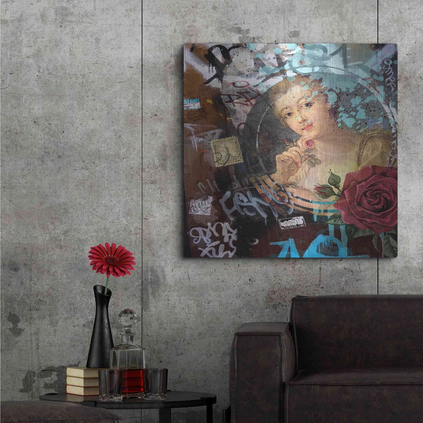 Luxe Metal Art 'Classic Graffiti' by Karen Smith, Metal Wall Art,36x36