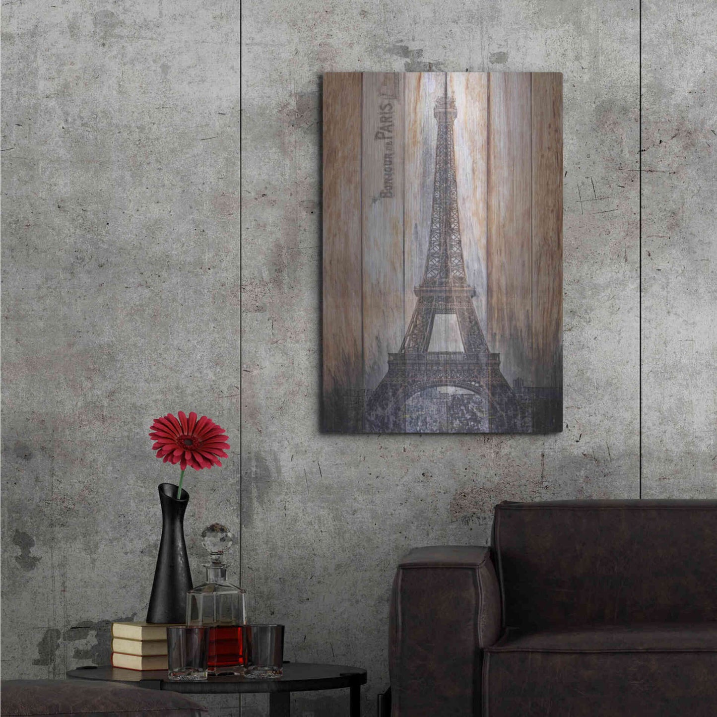 Luxe Metal Art 'Rustic Eiffel Tower' by Karen Smith, Metal Wall Art,24x36