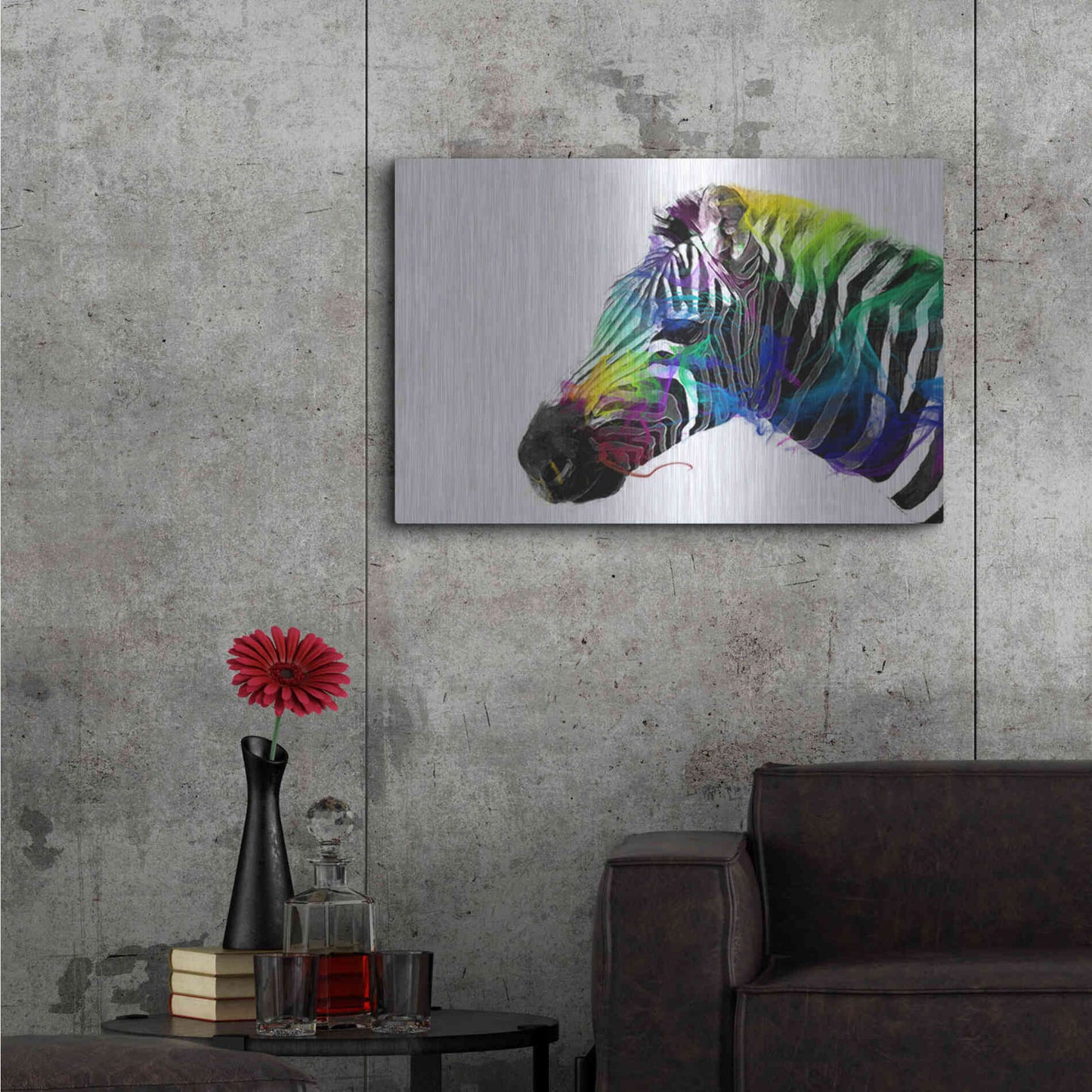 Luxe Metal Art 'Zebra' by Karen Smith, Metal Wall Art,36x24