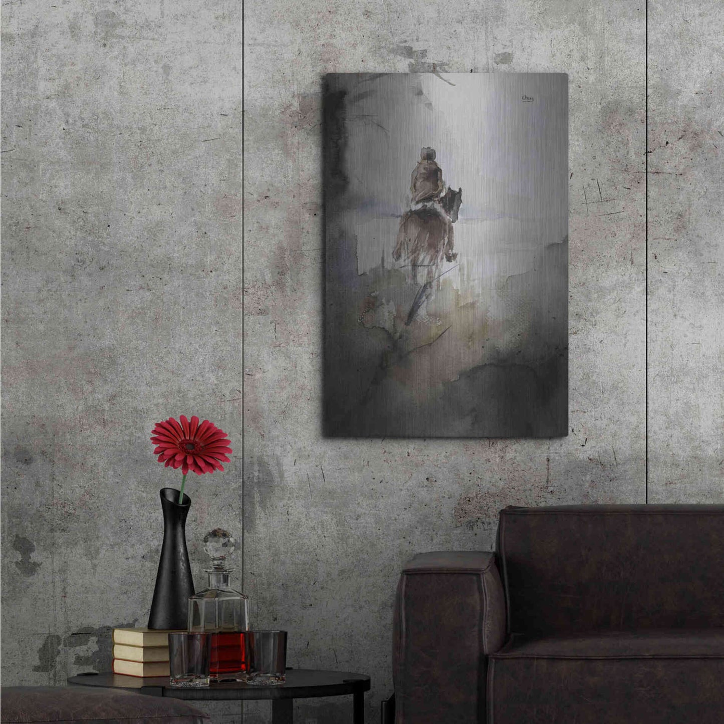 Luxe Metal Art 'From Afar' by Oscar Alvarez Pardo, Metal Wall Art,24x36