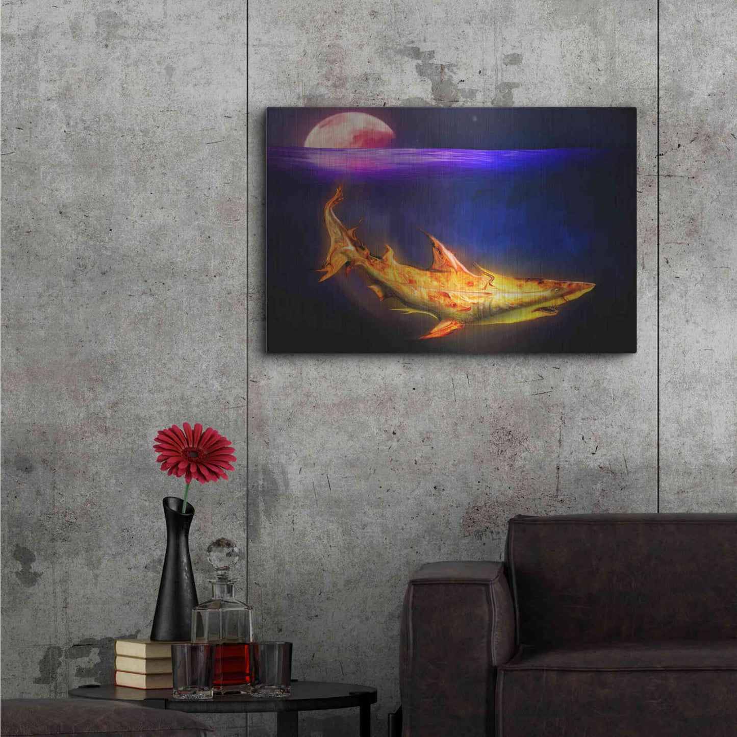 Luxe Metal Art 'Mako Shark' by Michael StewArt, Metal Wall Art,36x24