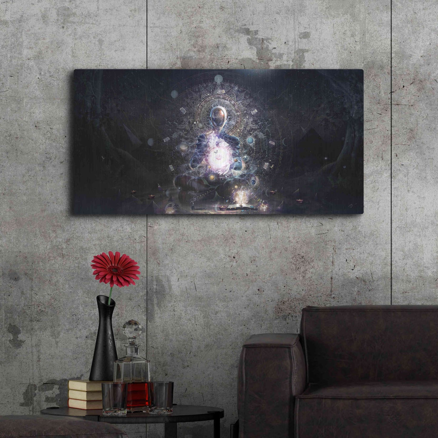 Luxe Metal Art 'Cosmic Ritual' by Cameron Gray, Metal Wall Art,48x24