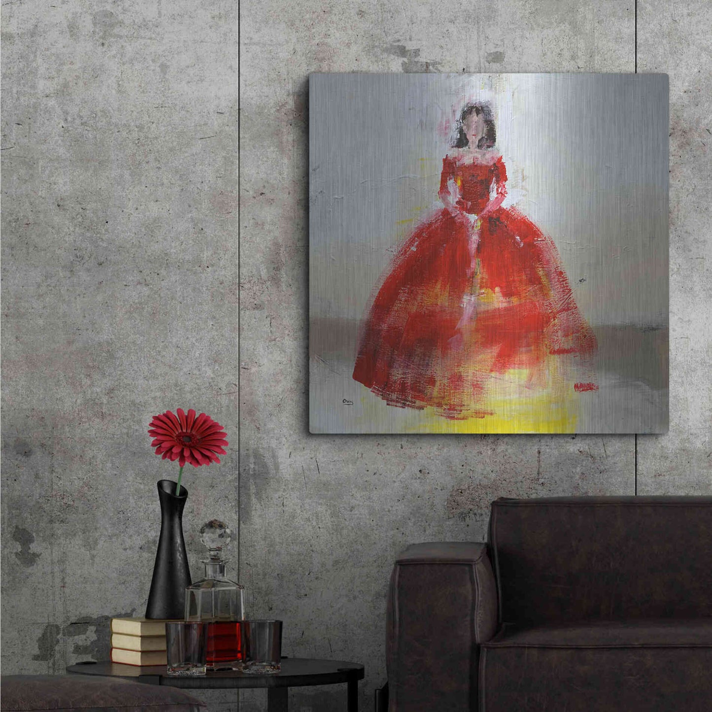 Luxe Metal Art 'Masquerade' by Oscar Alvarez Pardo, Metal Wall Art,36x36