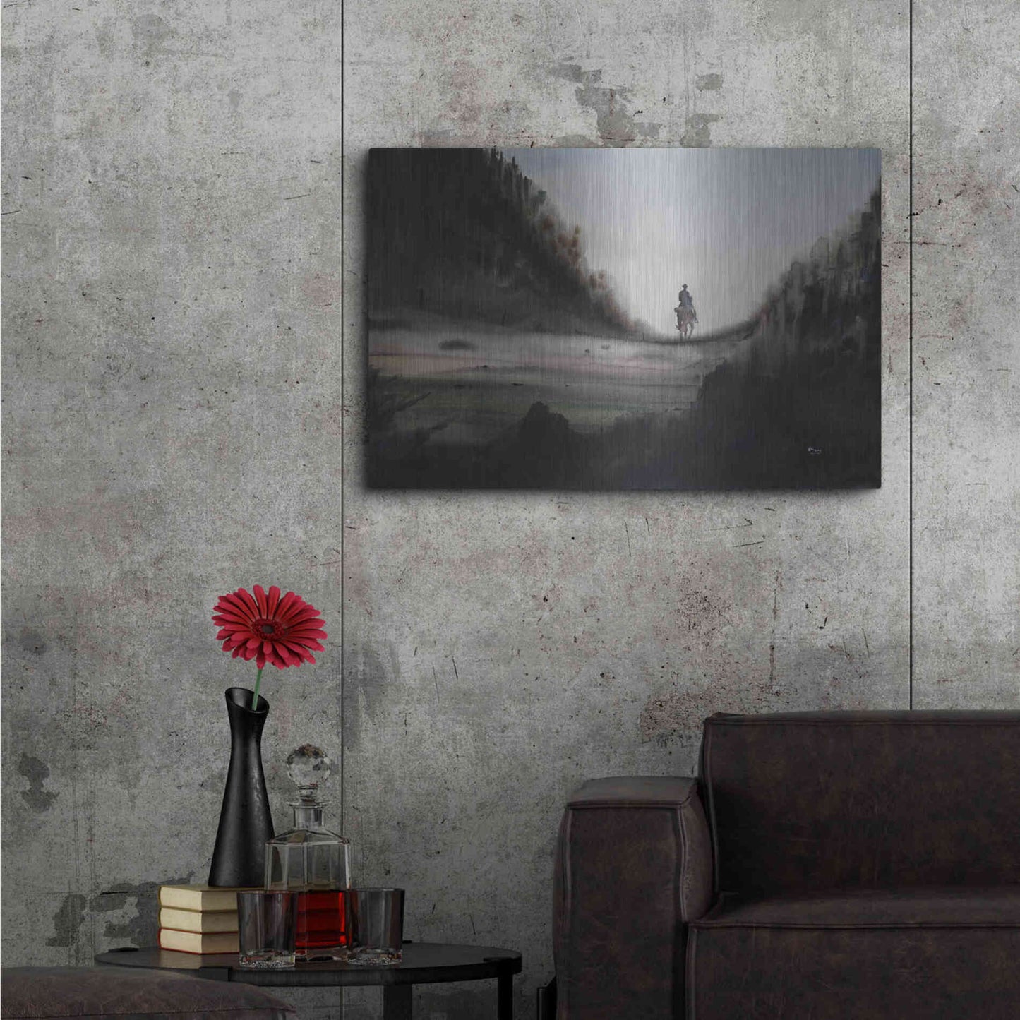 Luxe Metal Art 'Desolation' by Oscar Alvarez Pardo, Metal Wall Art,36x24