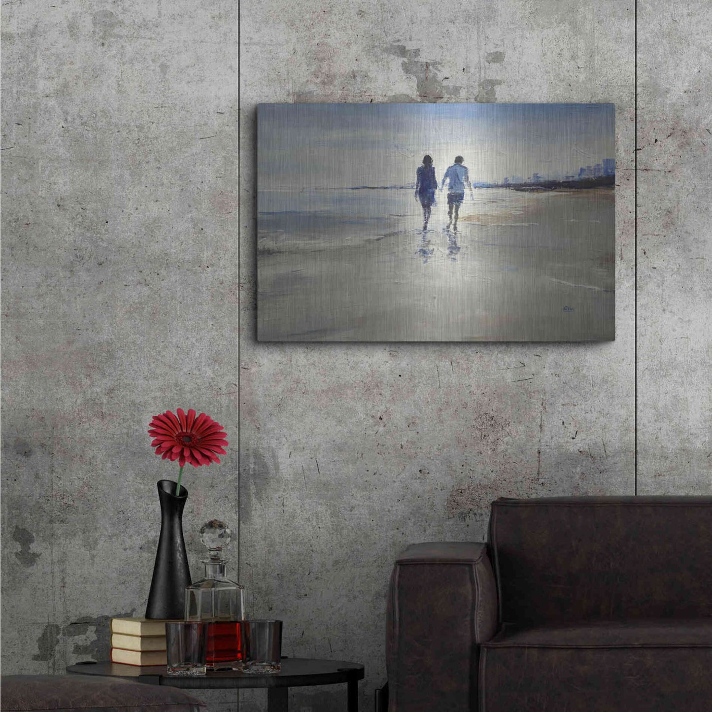 Luxe Metal Art 'Leisure' by Oscar Alvarez Pardo, Metal Wall Art,36x24