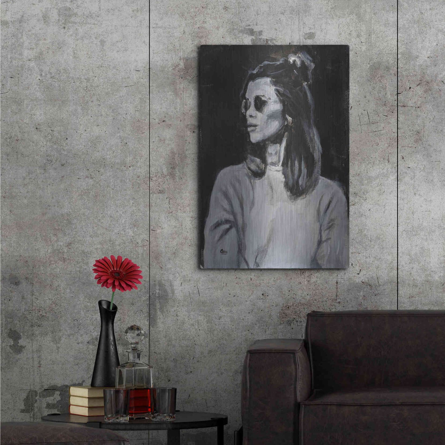 Luxe Metal Art 'Side' by Oscar Alvarez Pardo, Metal Wall Art,24x36