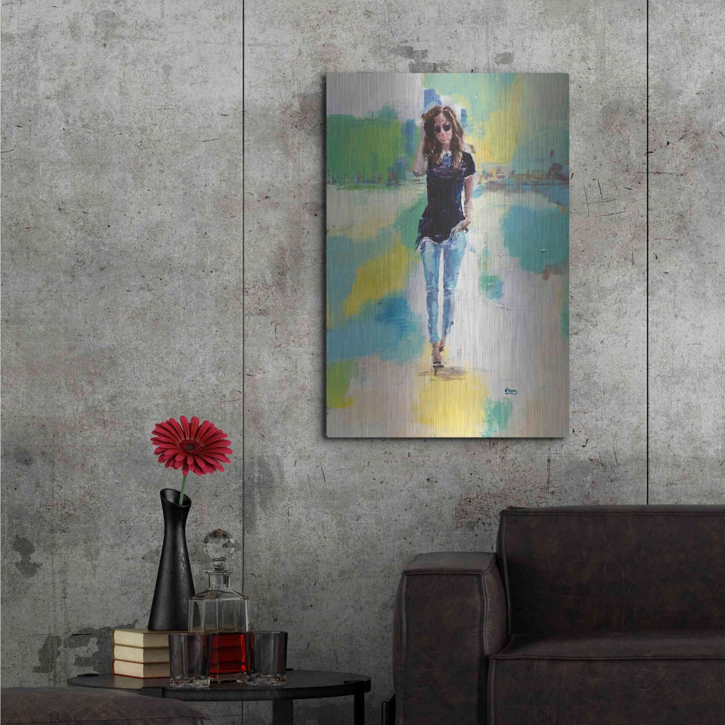 Luxe Metal Art 'Casual' by Oscar Alvarez Pardo, Metal Wall Art,24x36