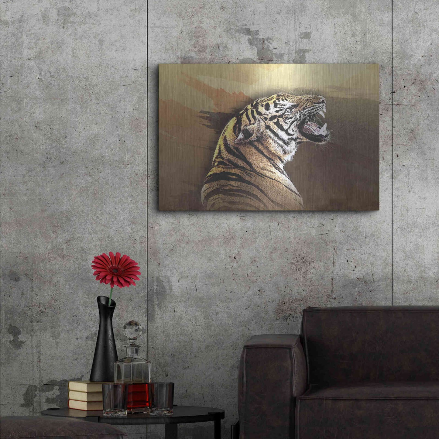 Luxe Metal Art 'Wildness Tiger' by Karen Smith, Metal Wall Art,36x24