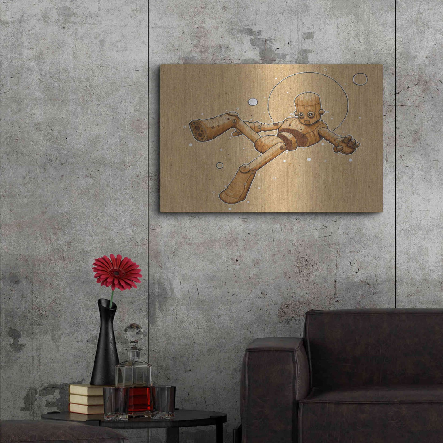 Luxe Metal Art 'Float Bot 2.0' by Craig Snodgrass, Metal Wall Art,36x24