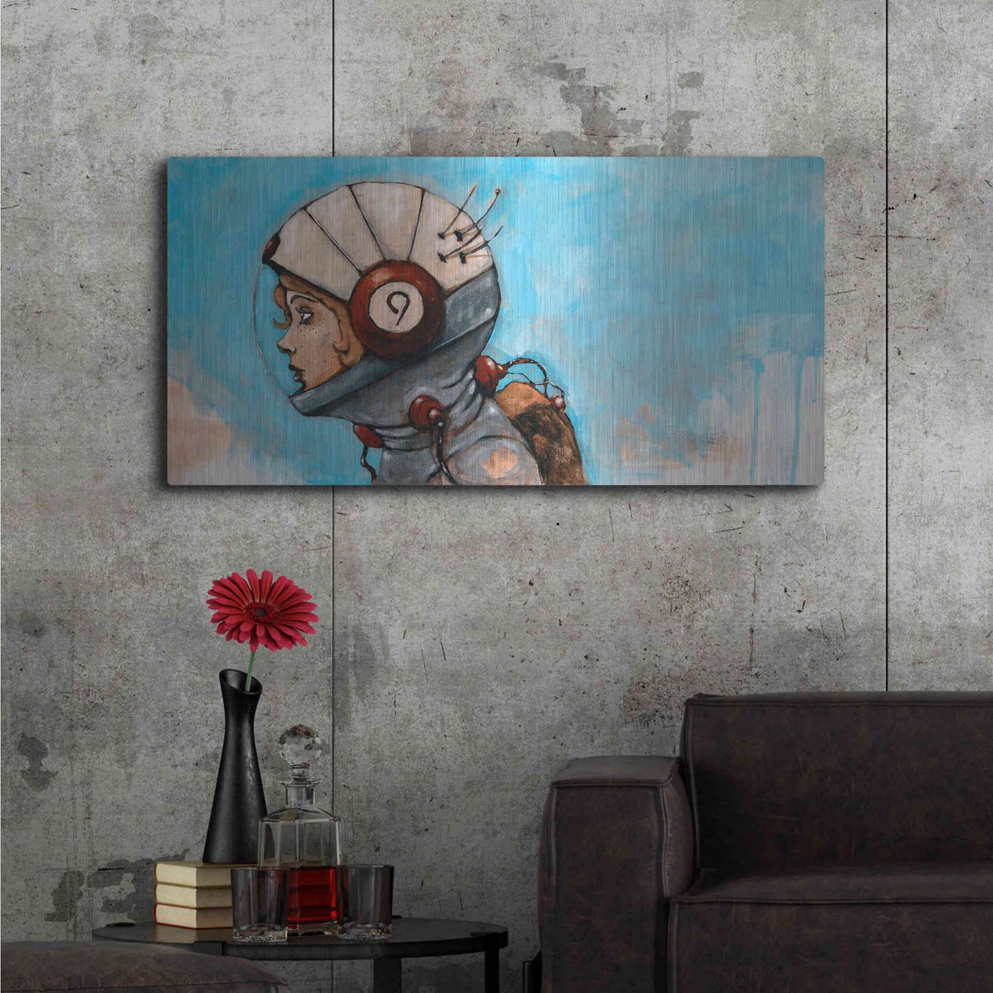 Luxe Metal Art 'Rosie The Rocketeer' by Craig Snodgrass, Metal Wall Art,48x24