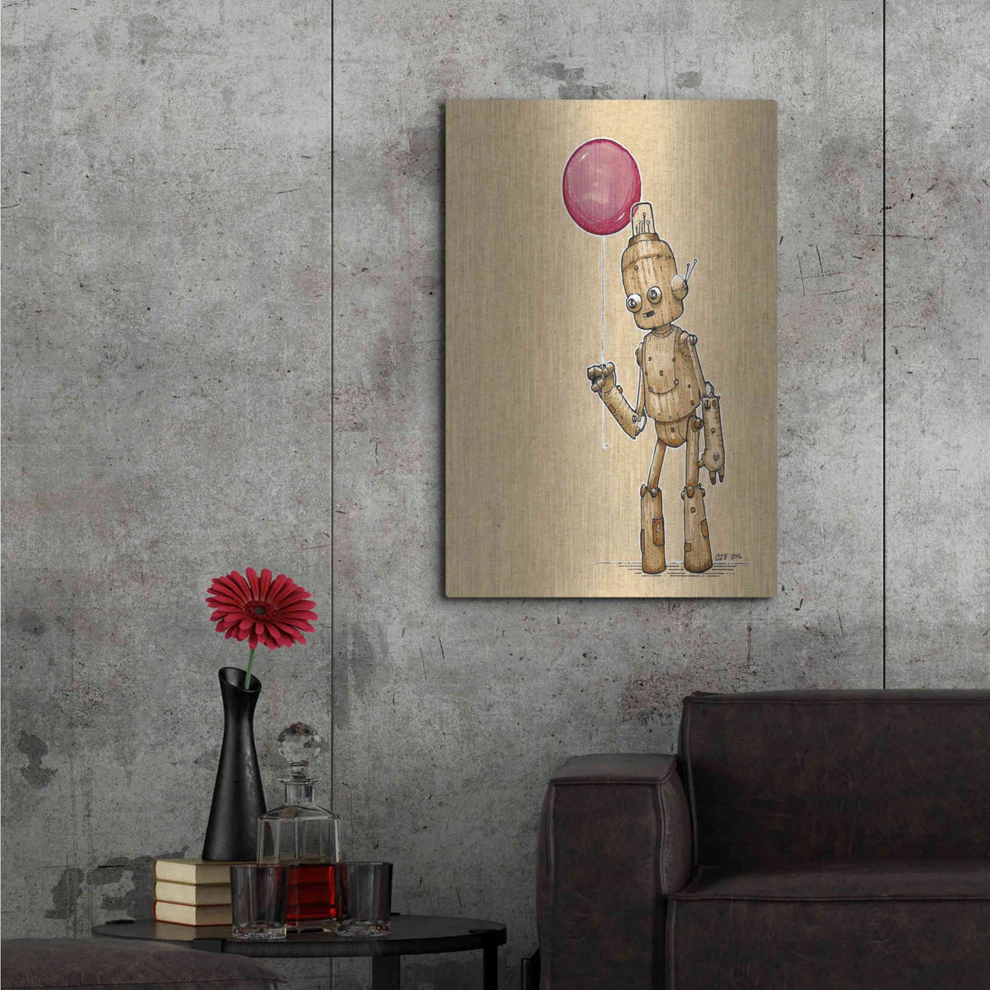 Luxe Metal Art 'Ink Bot Balloon' by Craig Snodgrass, Metal Wall Art,24x36