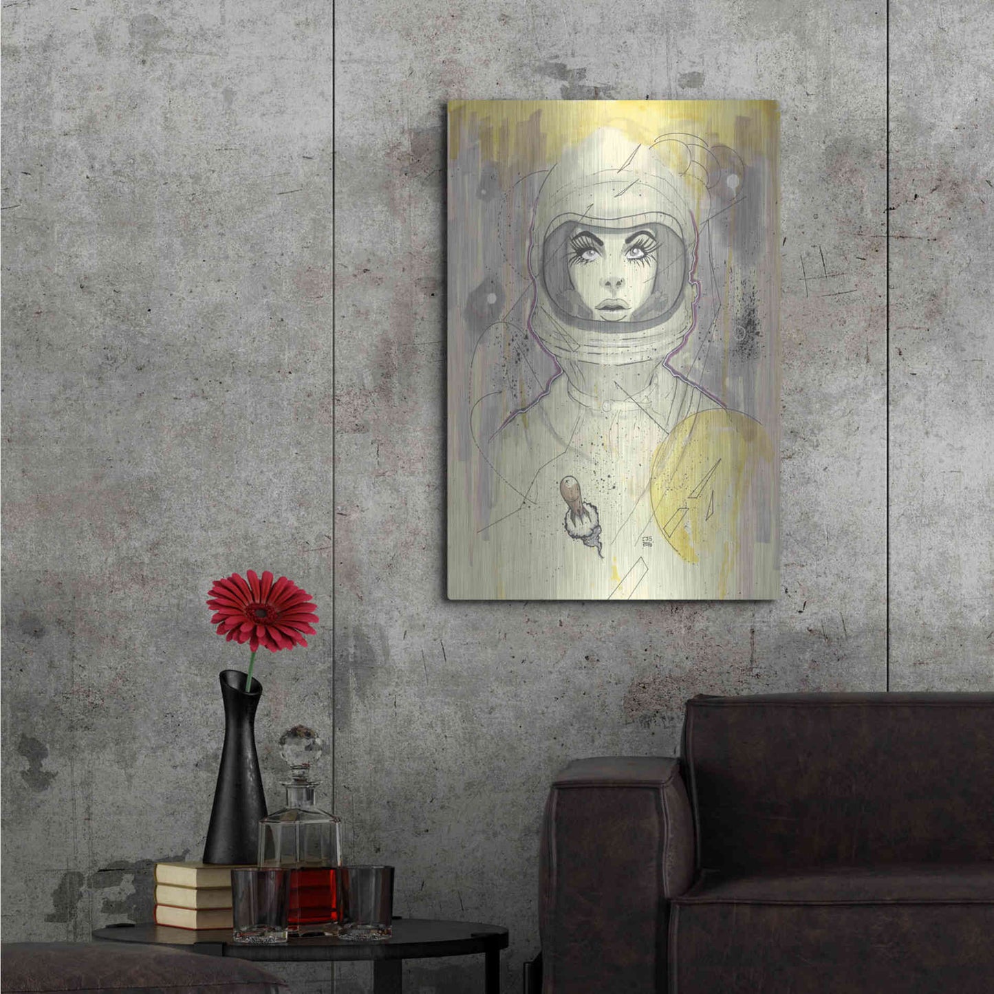 Luxe Metal Art 'Space Queen Gold' by Craig Snodgrass, Metal Wall Art,24x36