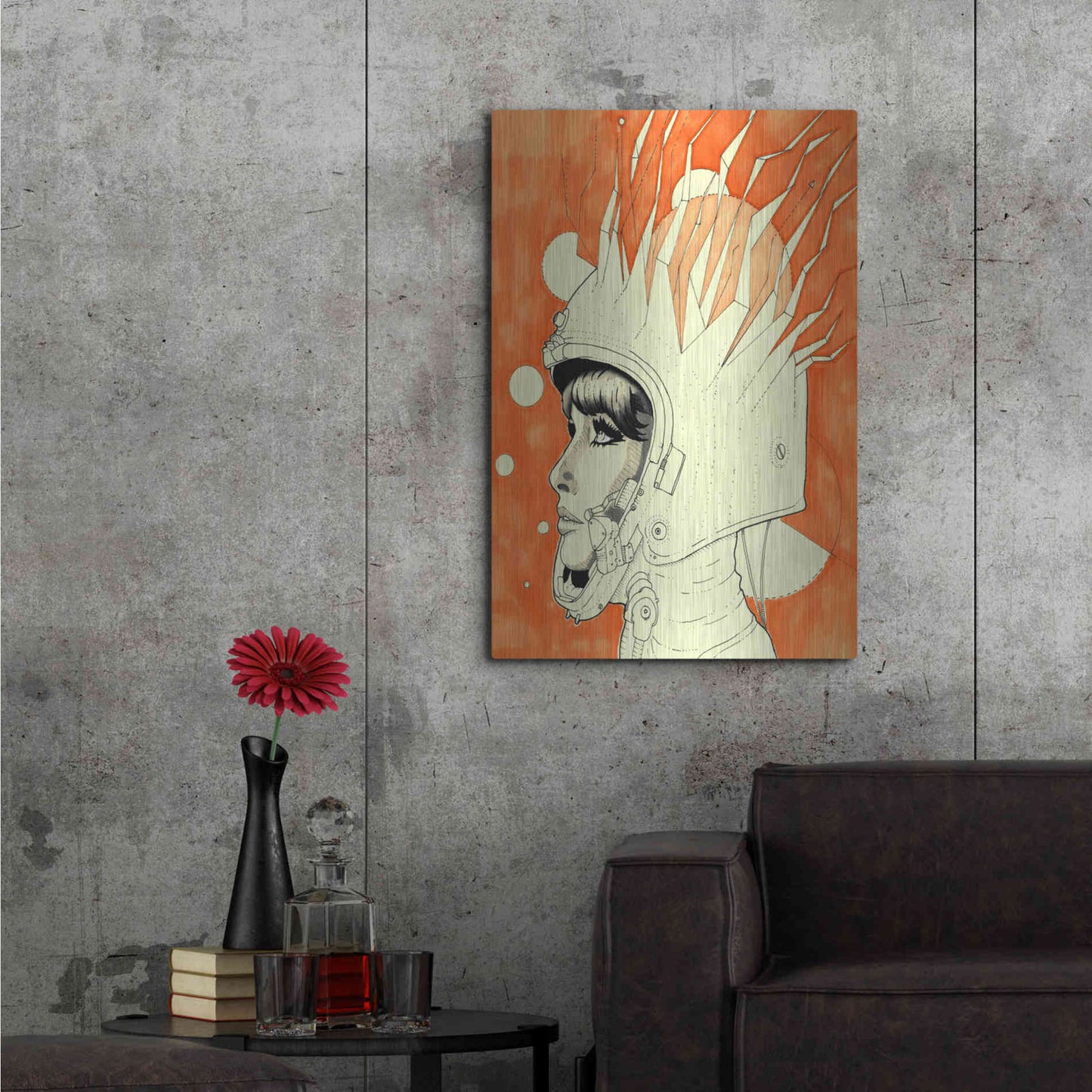 Luxe Metal Art 'Space Queen Fire' by Craig Snodgrass, Metal Wall Art,24x36