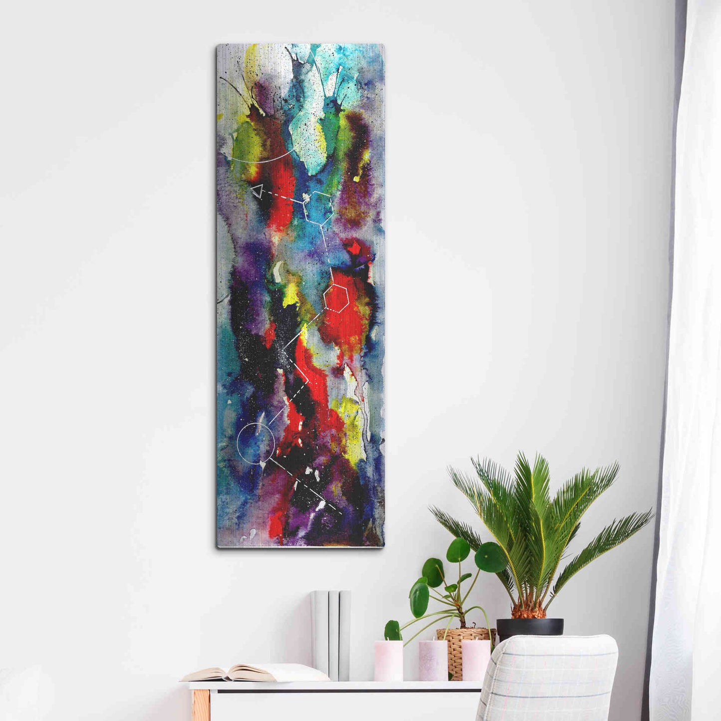 Luxe Metal Art 'Watercolor Nebula 2.0' by Craig Snodgrass, Metal Wall Art,16x48