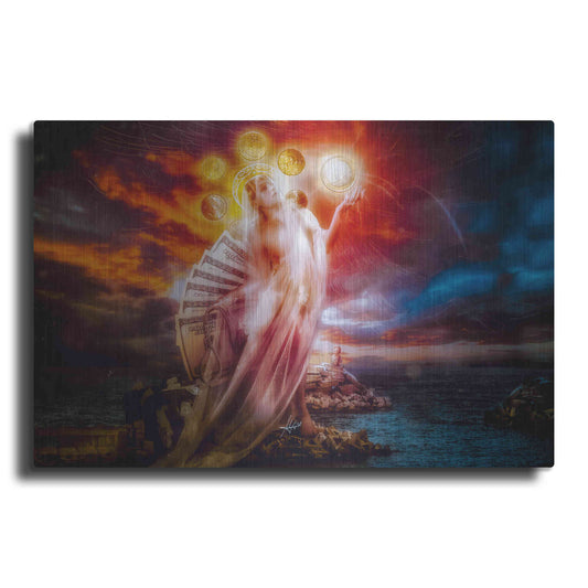 Luxe Metal Art 'St. Mary of Coins' by Mario Sanchez Nevado, Metal Wall Art