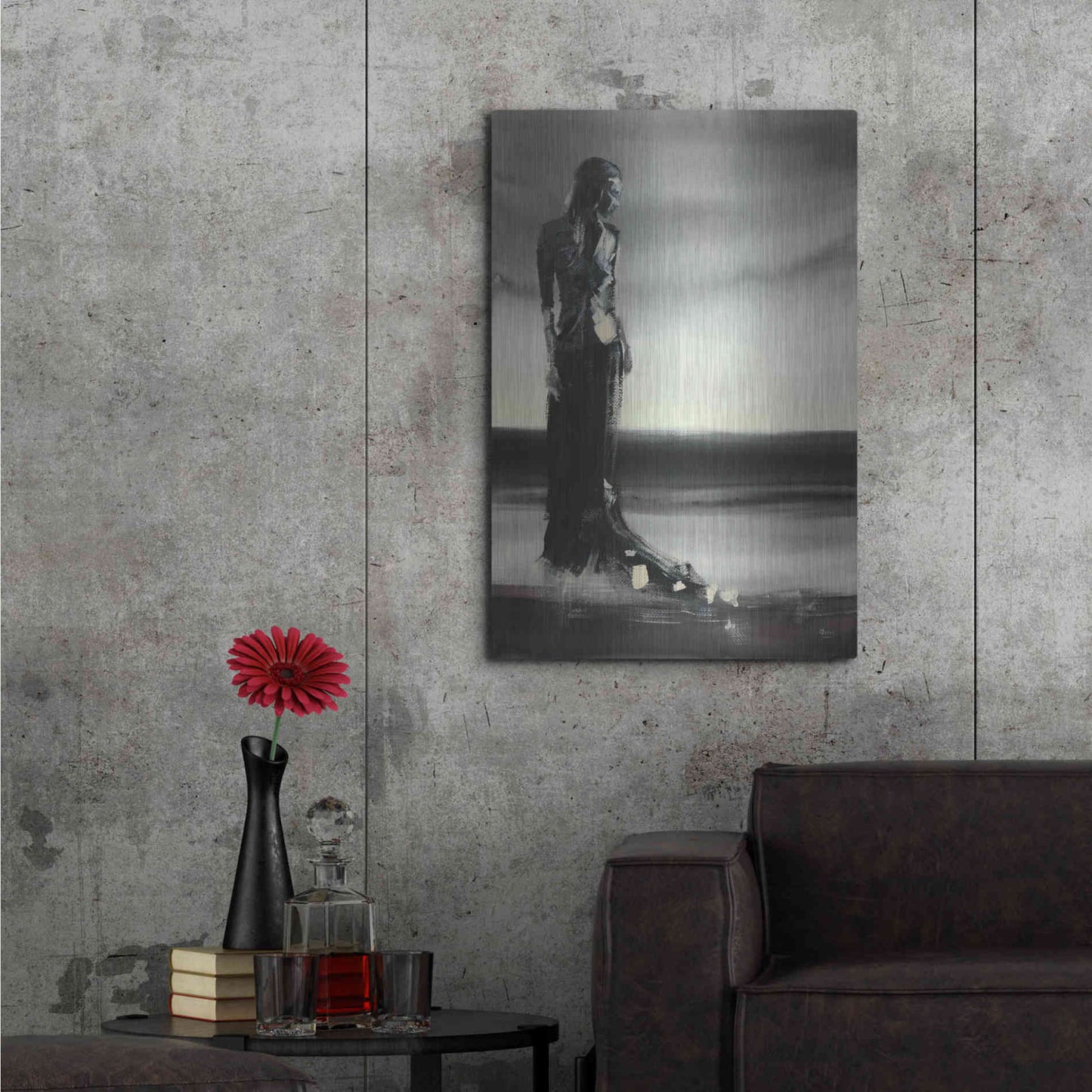 Luxe Metal Art 'Monochromatic' by Oscar Alvarez Pardo, Metal Wall Art,24x36