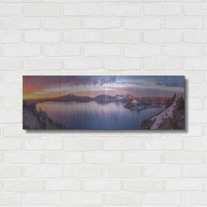 Luxe Metal Art 'Volcanic Sunset' by Darren White, Metal Wall Art,36x12