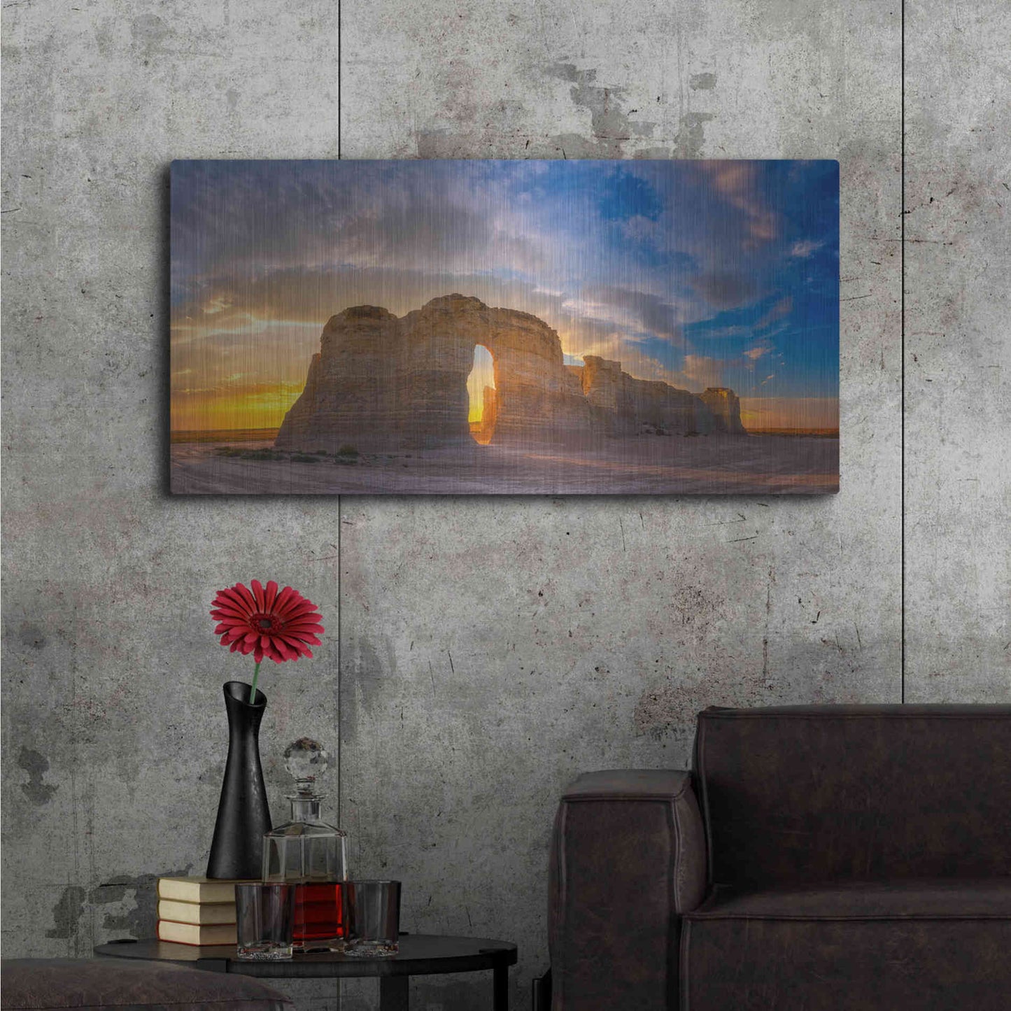 Luxe Metal Art 'Kansas Gold' by Darren White, Metal Wall Art,48x24