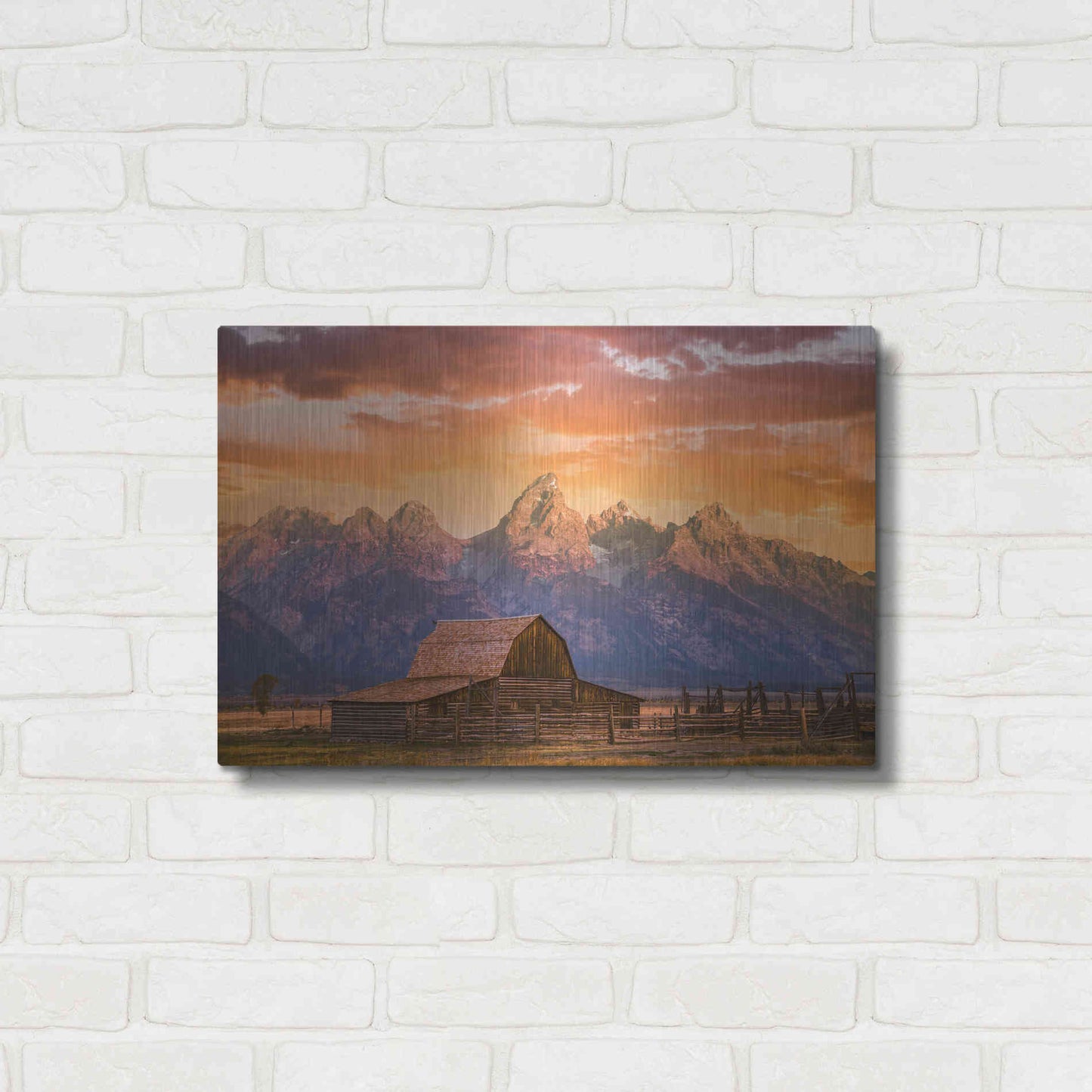 Luxe Metal Art 'Sunrise on the Ranch' by Darren White, Metal Wall Art,24x16