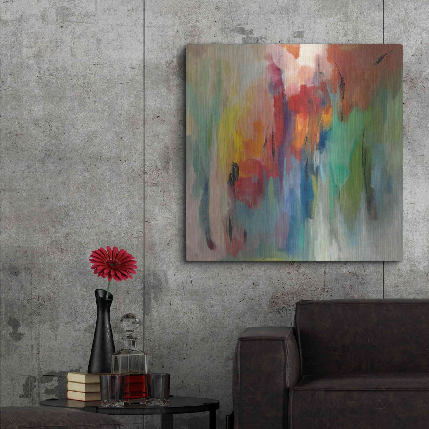 Luxe Metal Art 'March Rainbow' by Silvia Vassileva, Metal Wall Art,36x36