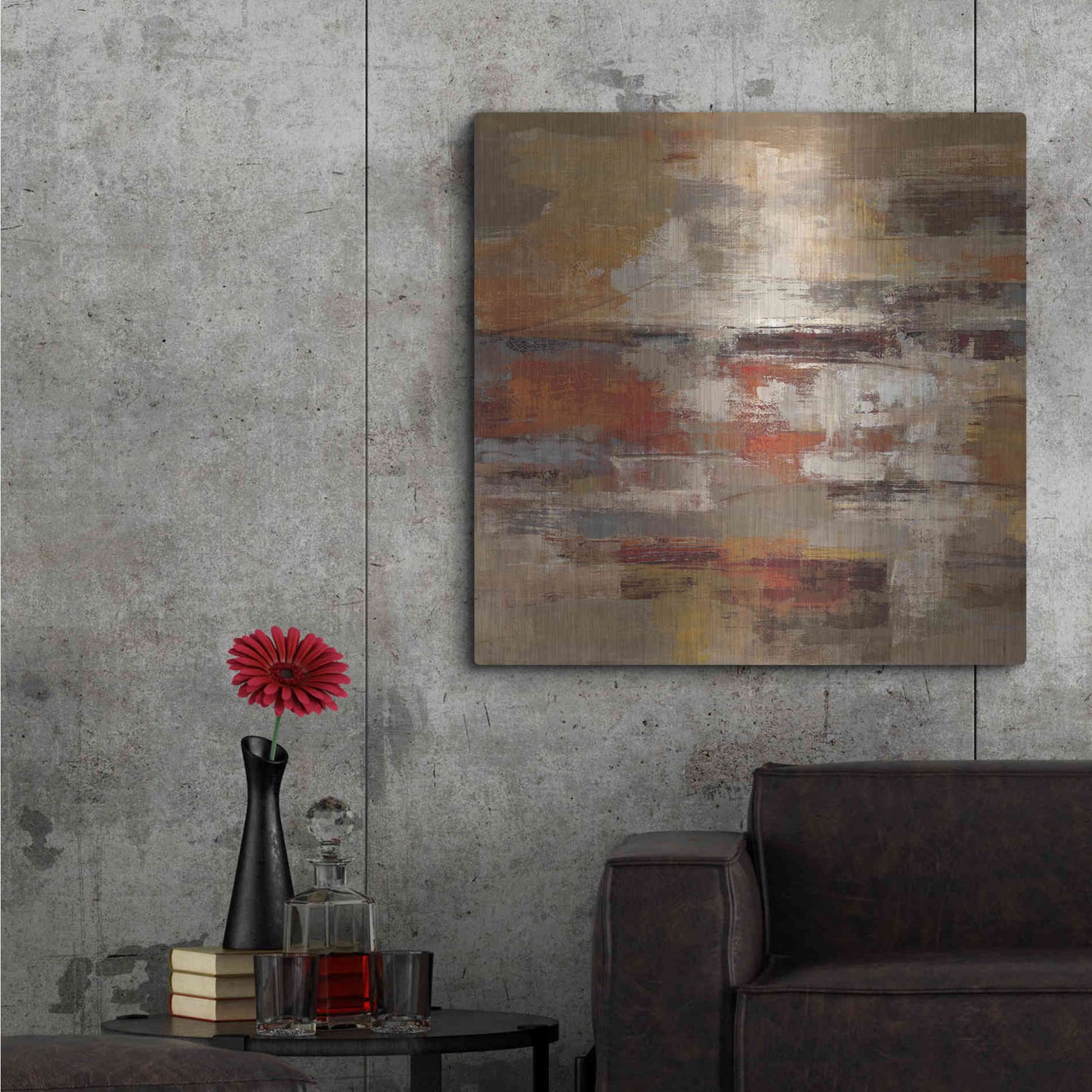 Luxe Metal Art 'Painted Desert' by Silvia Vassileva, Metal Wall Art,36x36