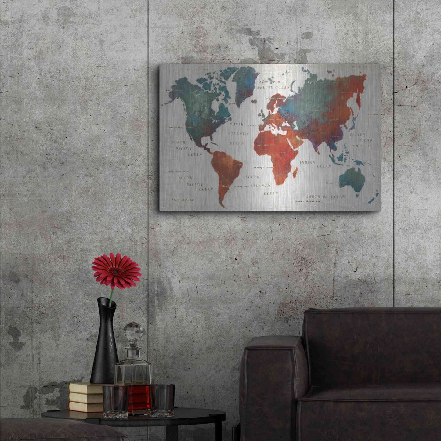 Luxe Metal Art 'Colorful World I' by James Wiens, Metal Wall Art,36x24