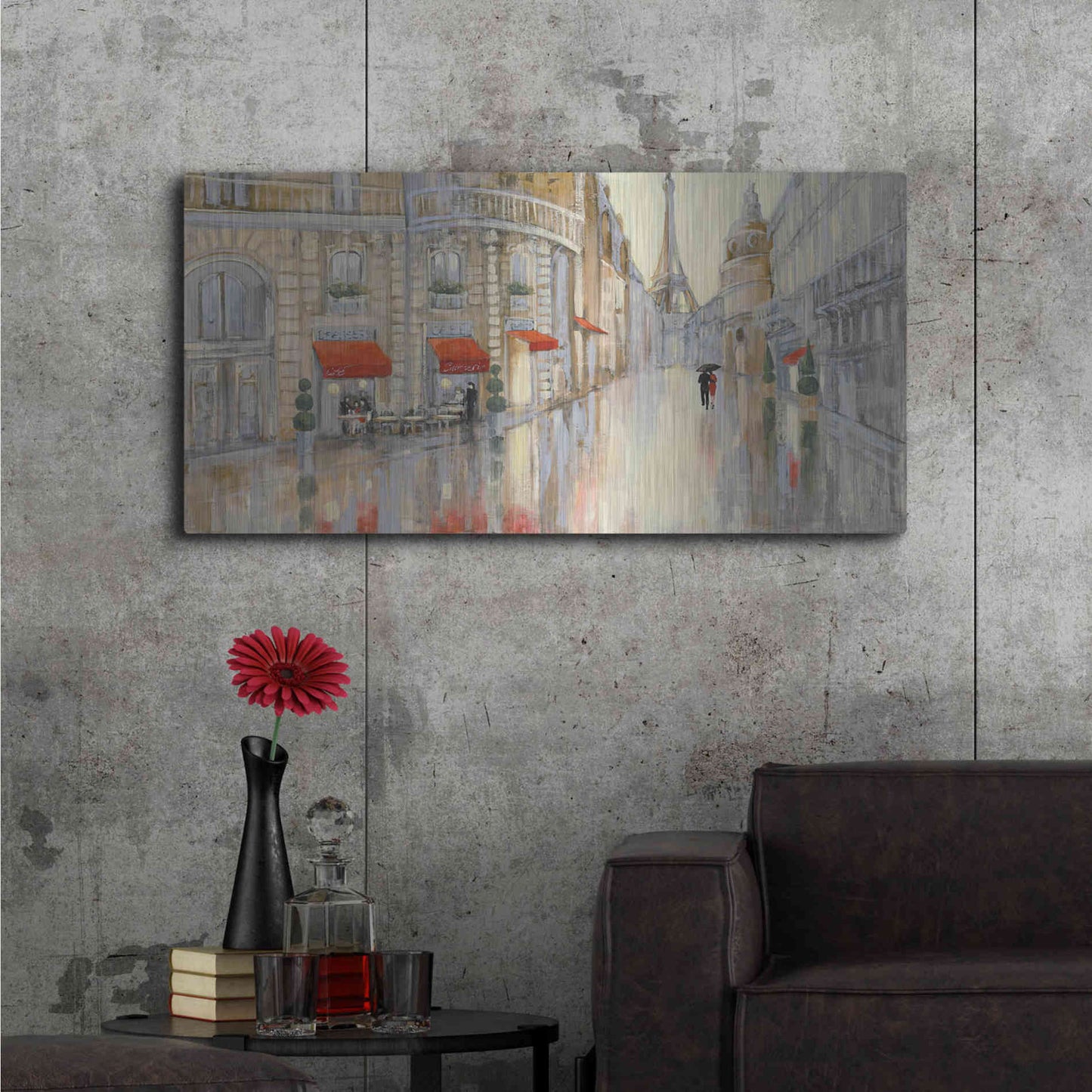 Luxe Metal Art 'Touring Paris Couple' by Julia Purinton, Metal Wall Art,48x24