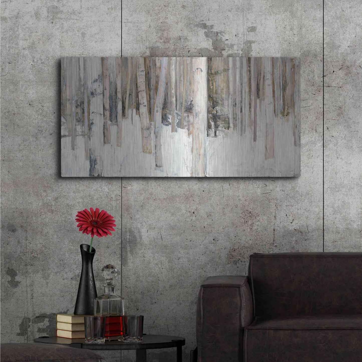 Luxe Metal Art 'Warm Winter Light III' by Julia Purinton, Metal Wall Art,48x24