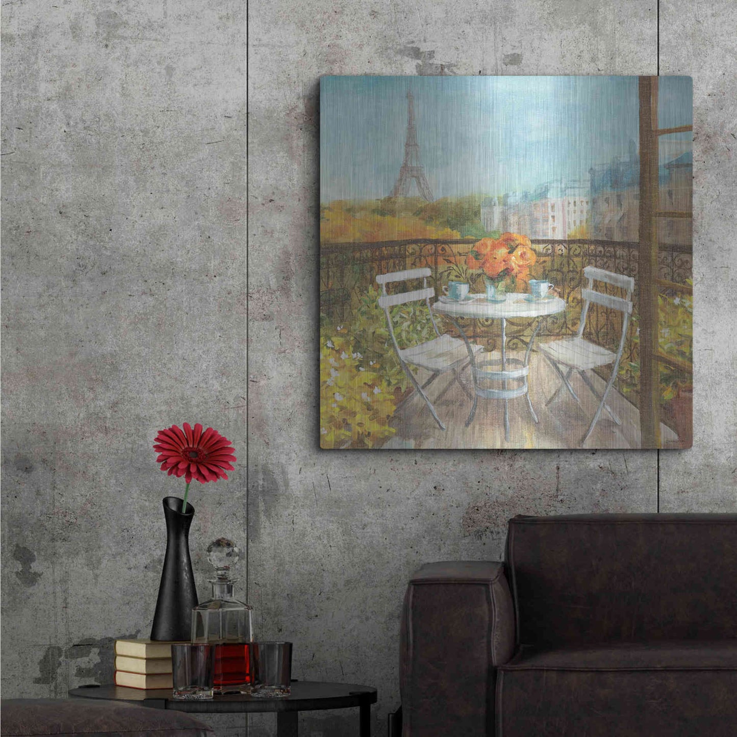 Luxe Metal Art 'September In Paris' by Danhui Nai, Metal Wall Art,36x36