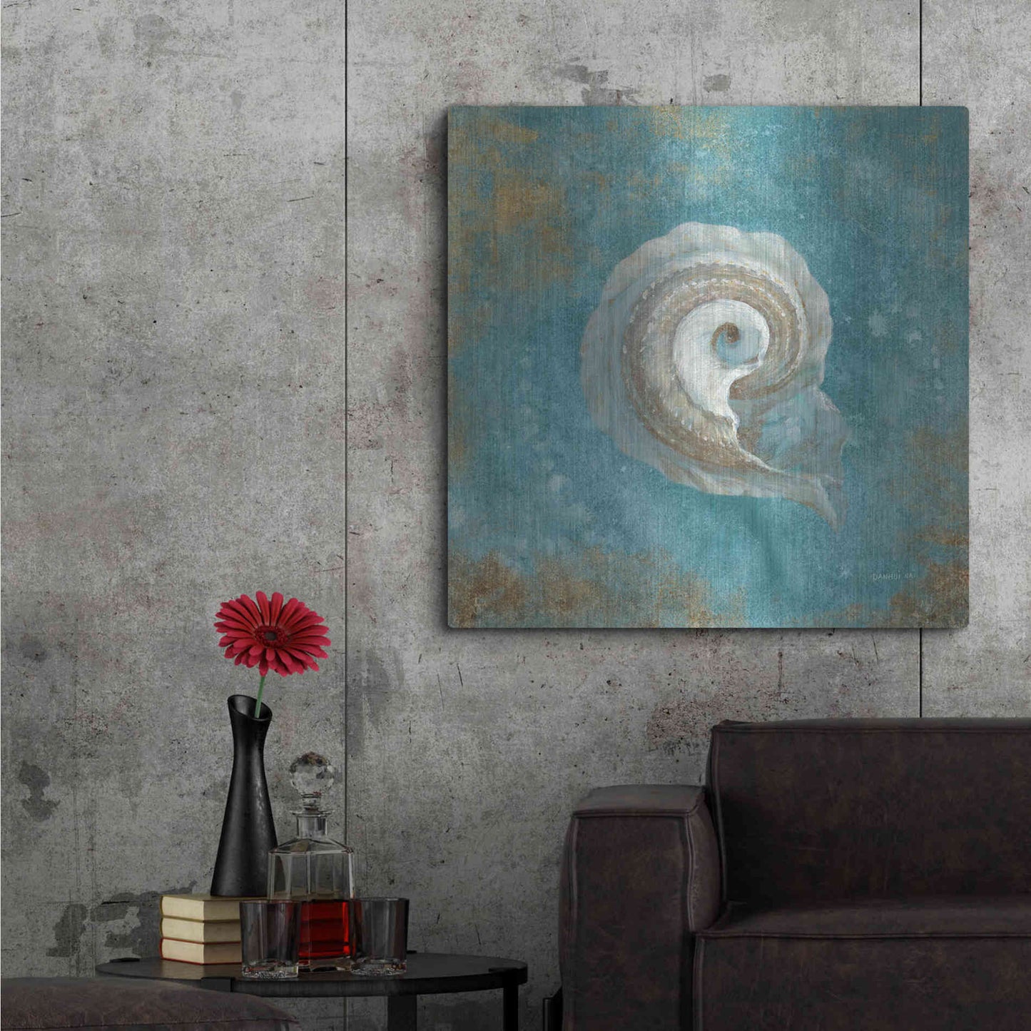Luxe Metal Art 'Treasures From The Sea III' by Danhui Nai, Metal Wall Art,36x36