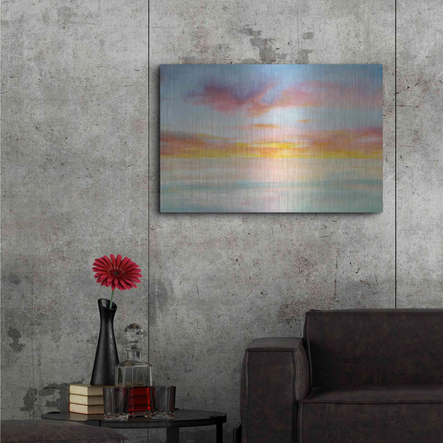 Luxe Metal Art 'Pastel Sky' by Danhui Nai, Metal Wall Art,36x24