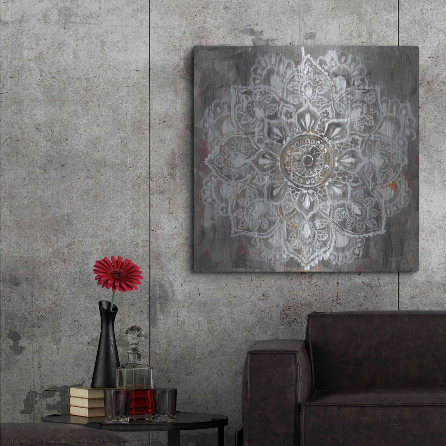 Luxe Metal Art 'Mandala In Neutral II' by Danhui Nai, Metal Wall Art,36x36