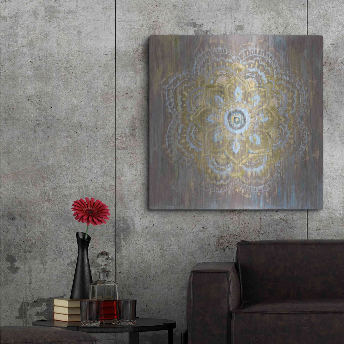 Luxe Metal Art 'Bombay Bohemian Neutral' by Danhui Nai, Metal Wall Art,36x36