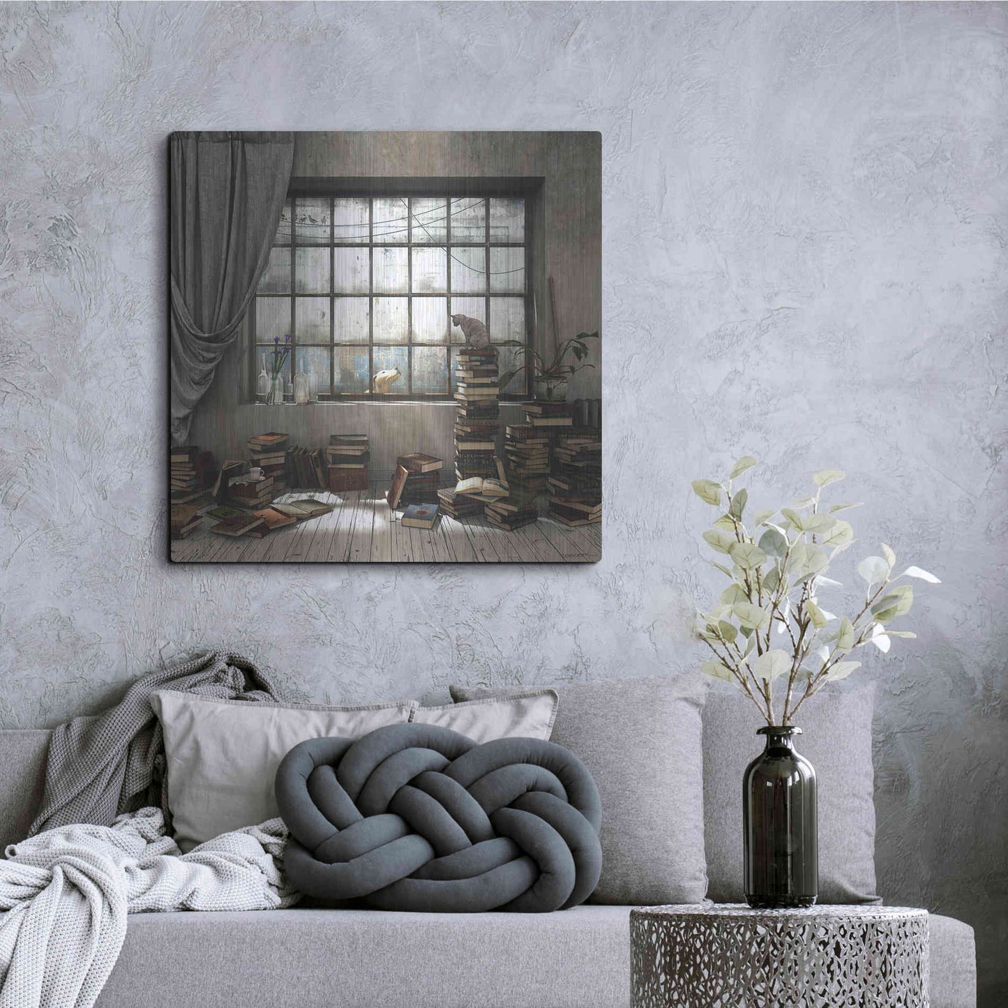 Luxe Metal Art 'Introvert' by Cynthia Decker, Metal Wall Art,36x36