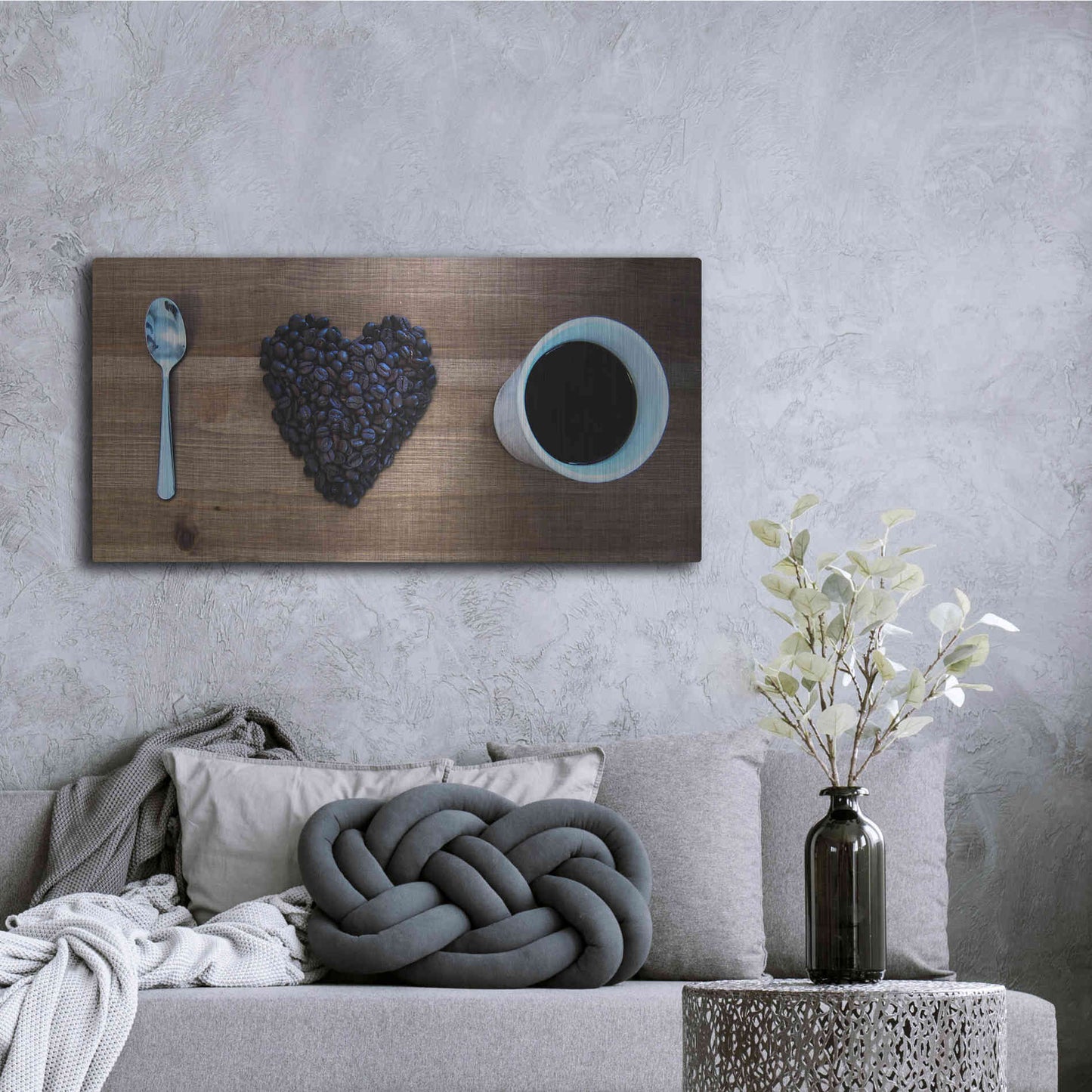 Luxe Metal Art 'I Love Coffee' by Nicklas Gustafsson, Metal Wall Art,48x24